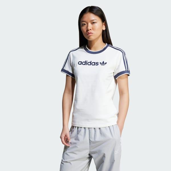 adidas Linear Logo 3-Stripes Tee Black S Womens Product Image