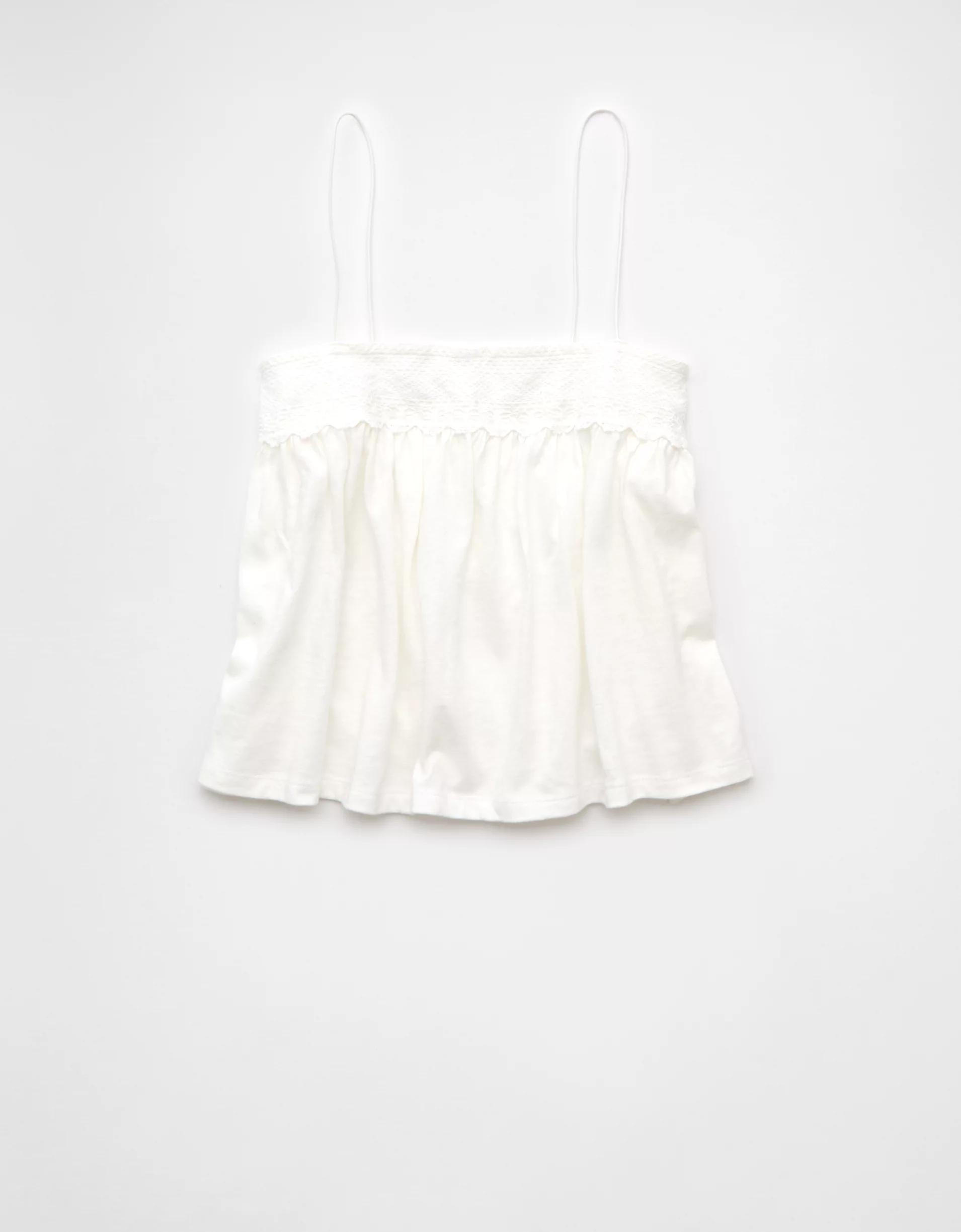 AE Sunchaser Knit Lace Trim Cami Product Image