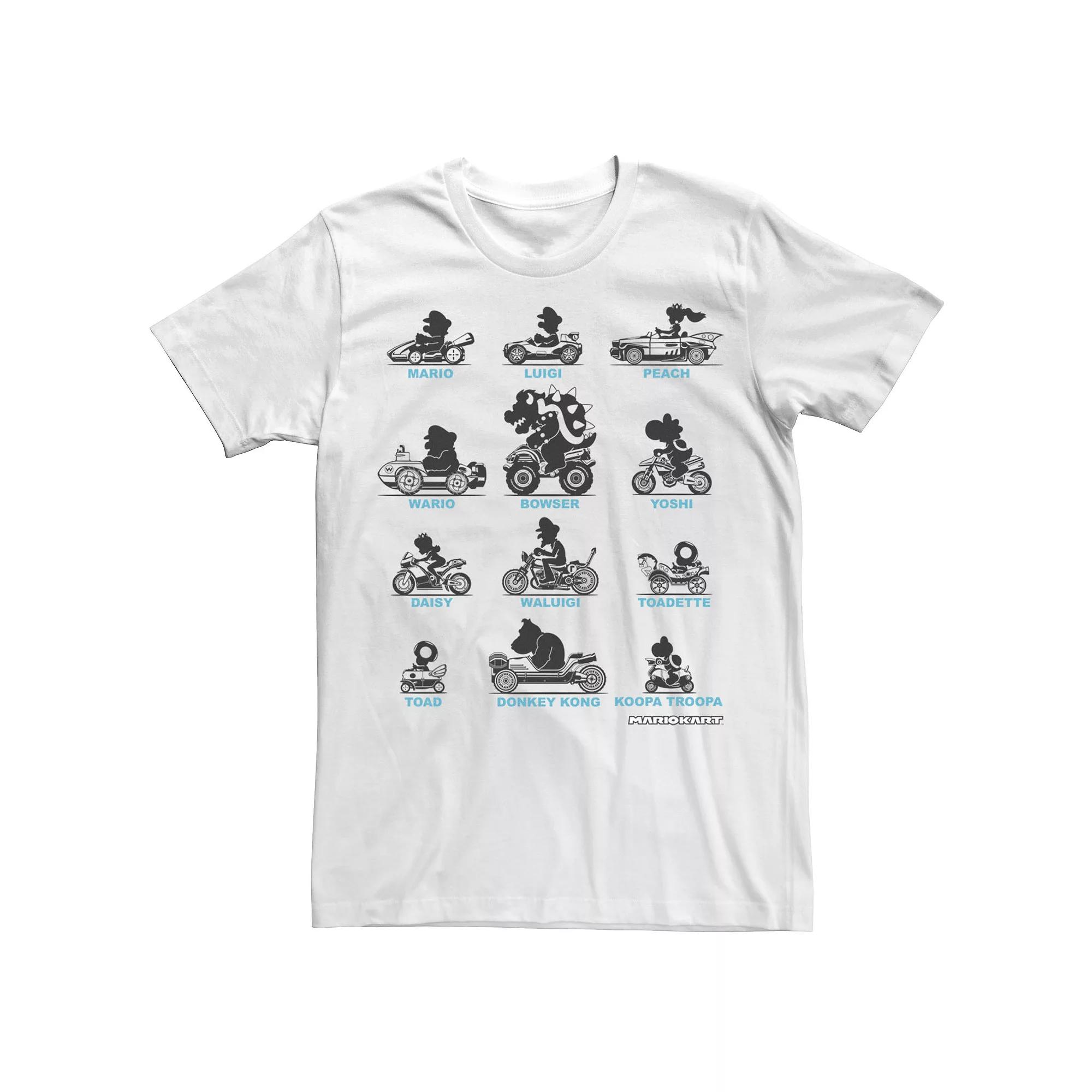 Men's Nintendo Super Mario Mario Kart Silhouette Racers Tee,  Product Image