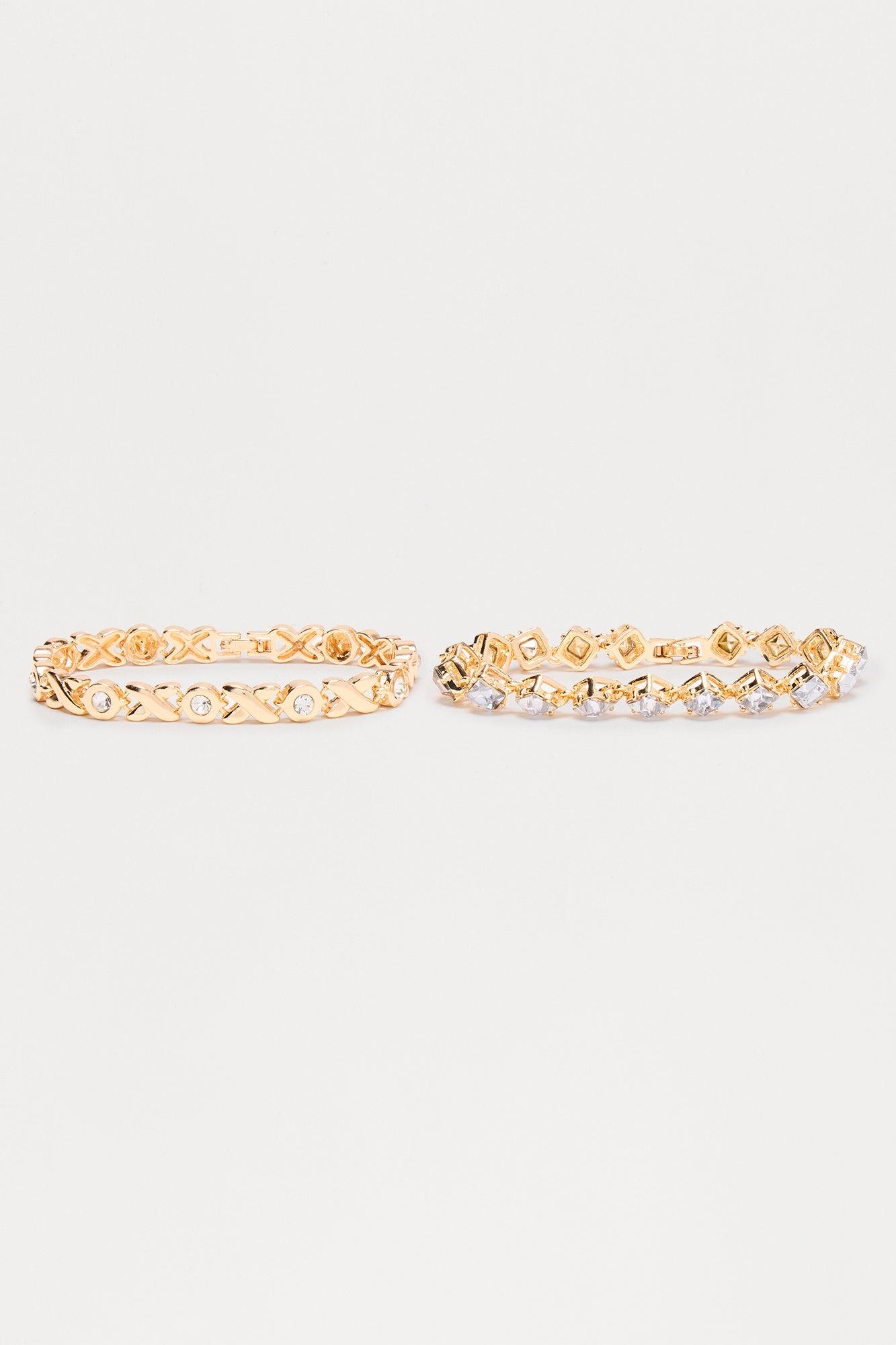 Aria Paradise 2 Piece Bracelet Set - Gold/Clear Product Image