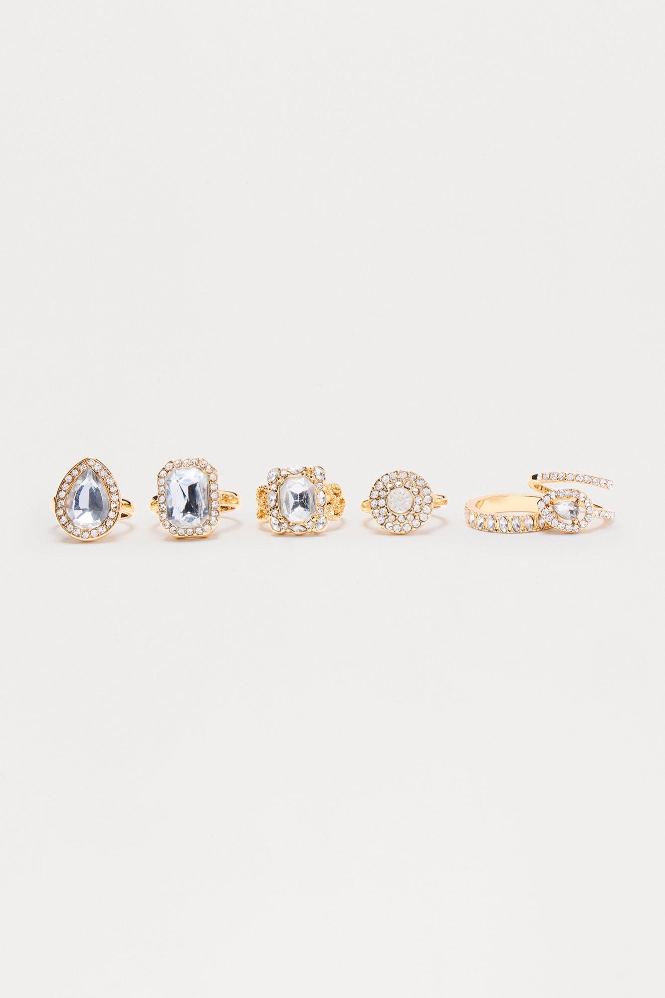 Pictured Us Together 6 Piece Ring Set - Gold Female Product Image