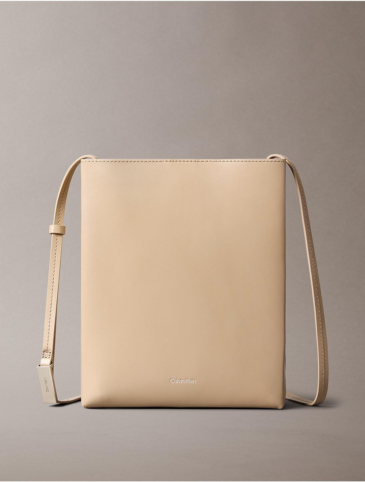 Calvin Klein Womens Line Leather Crossbody Bag - Brown Product Image