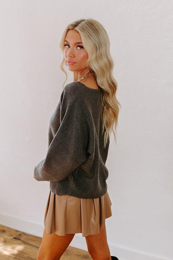 Cafe Social Knit Sweater Top in Charcoal Product Image