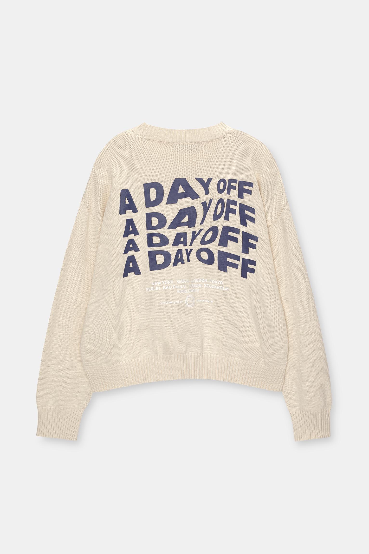 Cropped sweater with STWD embroidery Product Image