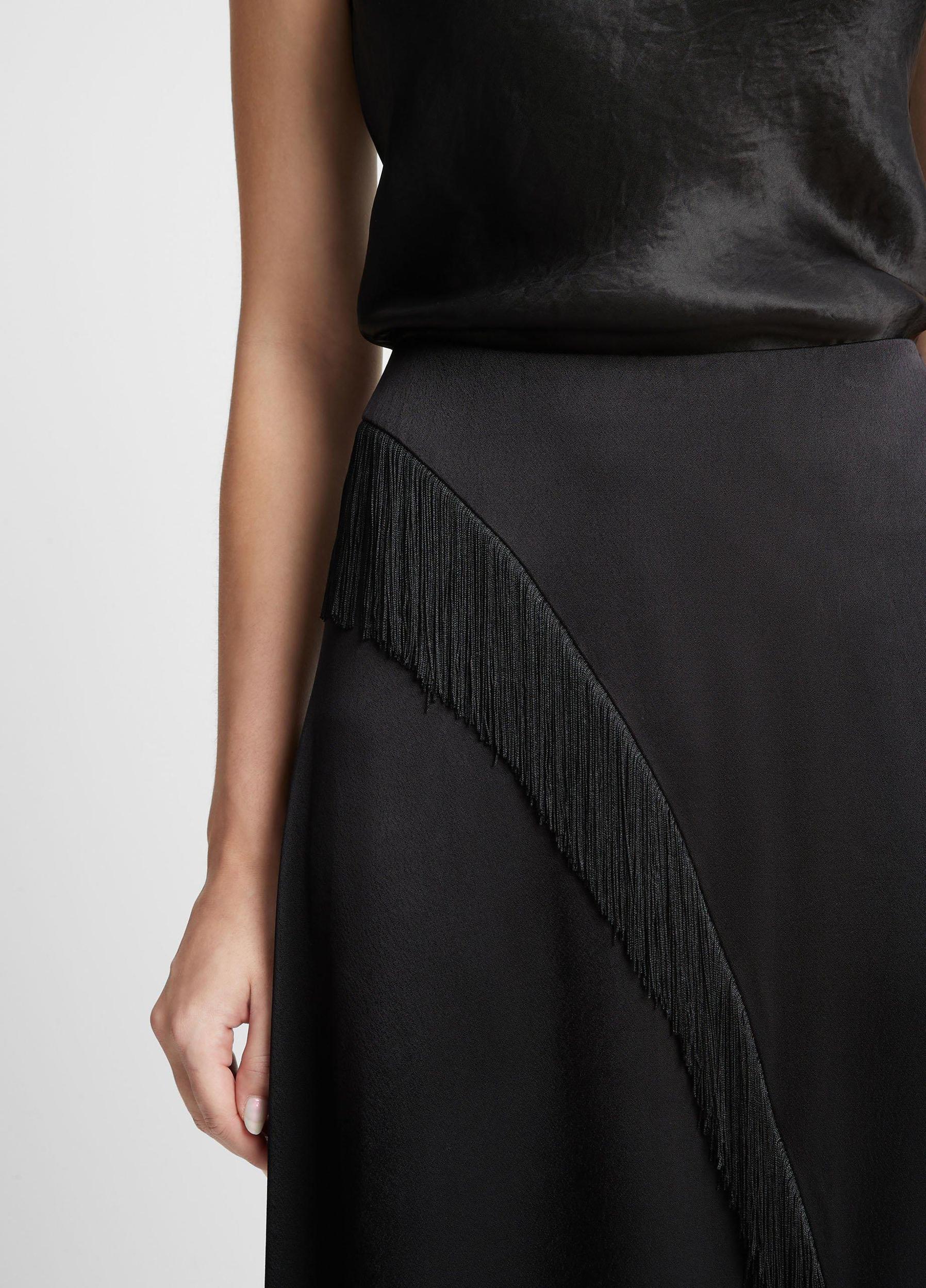 Fringe Draped Asymmetric Skirt Product Image