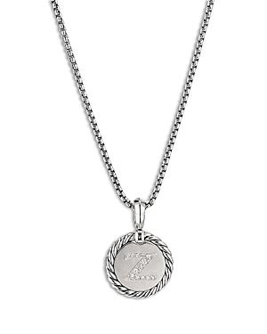 Womens Initial Charm Necklace in Sterling Silver Product Image