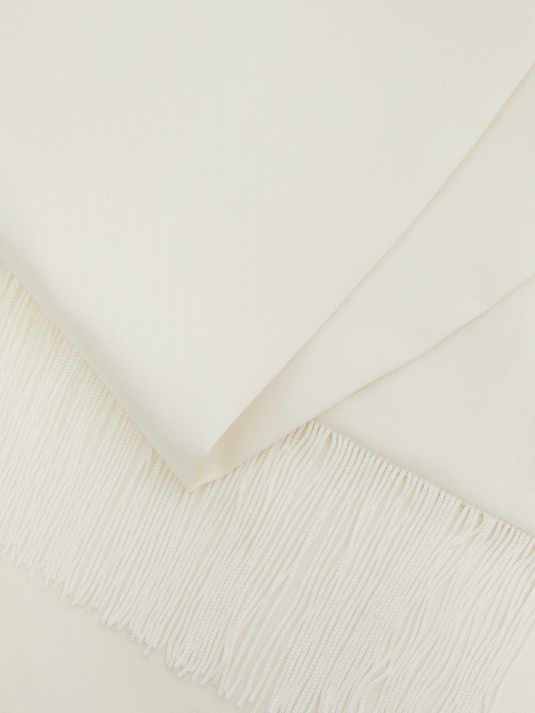 Silk Fringed Scarf in Ivory Product Image