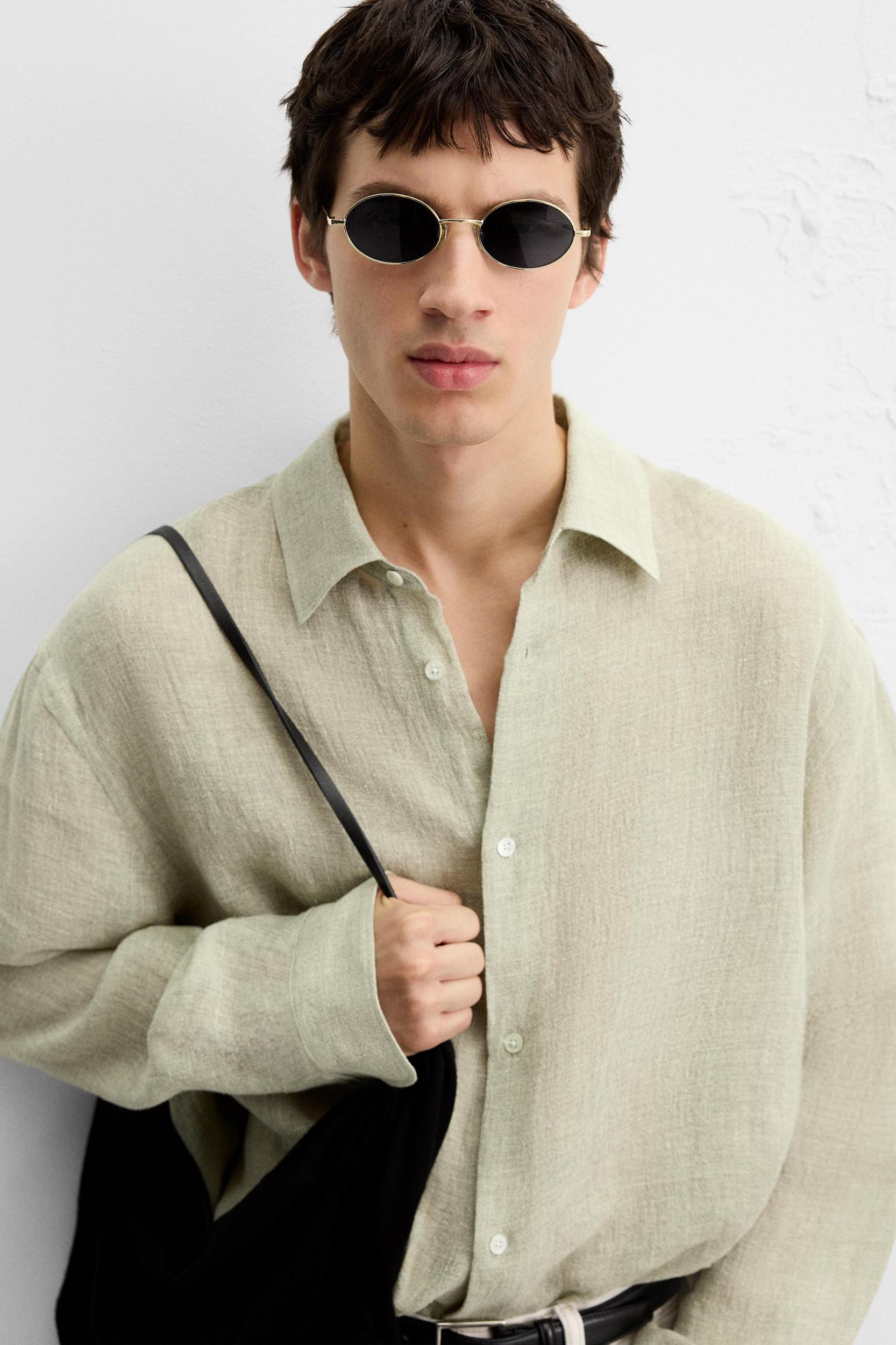 RELAXED FIT LINEN BLEND SHIRT Product Image