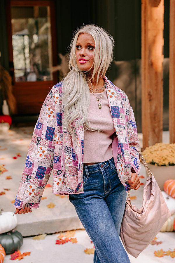 Pumpkin Patch Please Floral Jacket in Blush Product Image