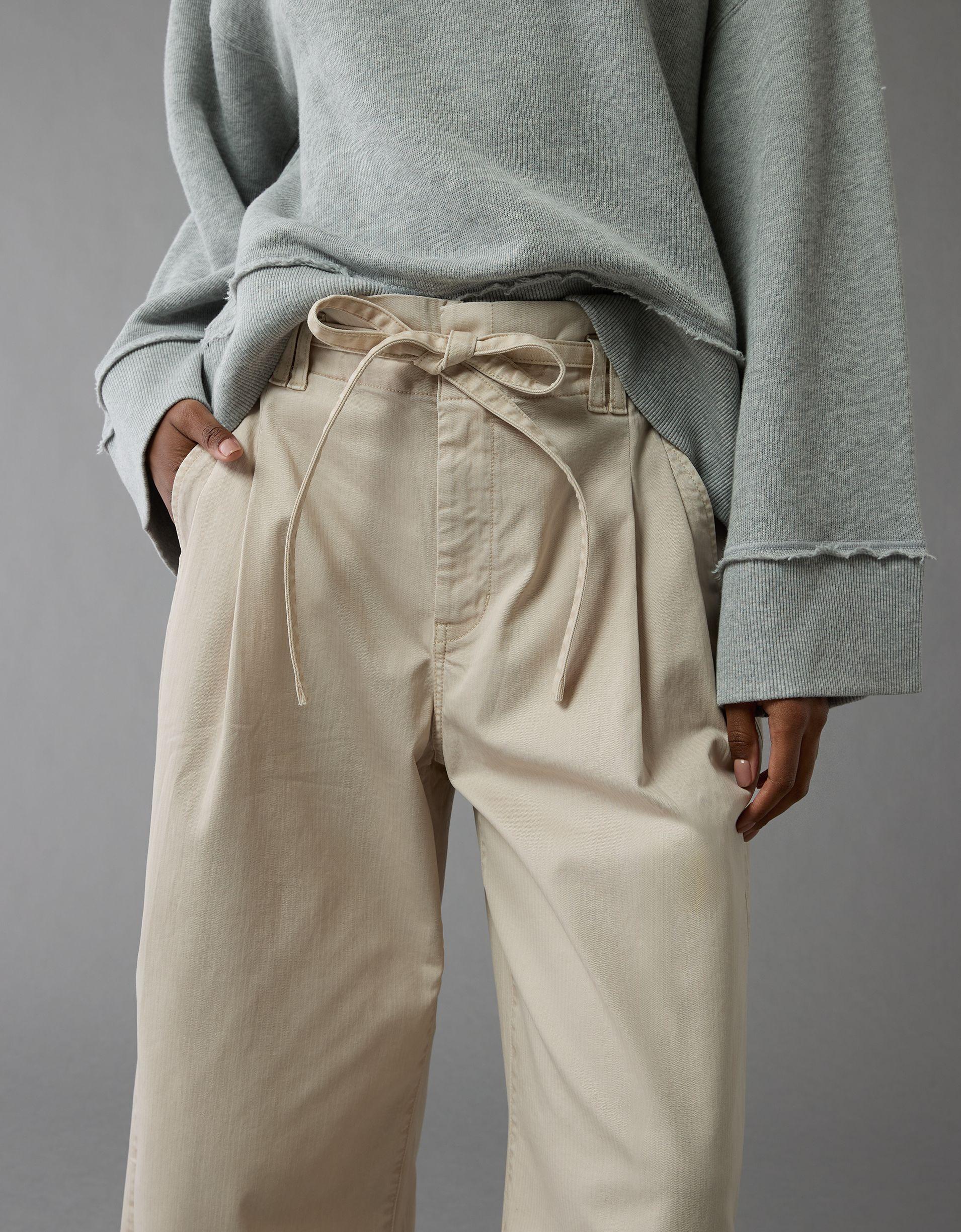 AE Stretch Paperbag Wide-Leg Crop Pant Product Image