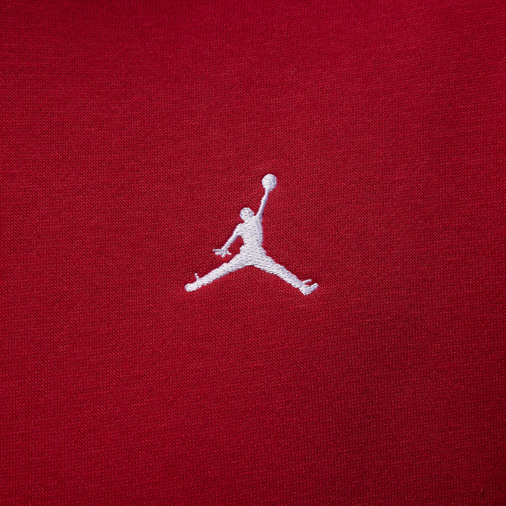 Jordan Mens Jordan Brooklyn Fleece Pullover - Mens Gym Red/White Product Image