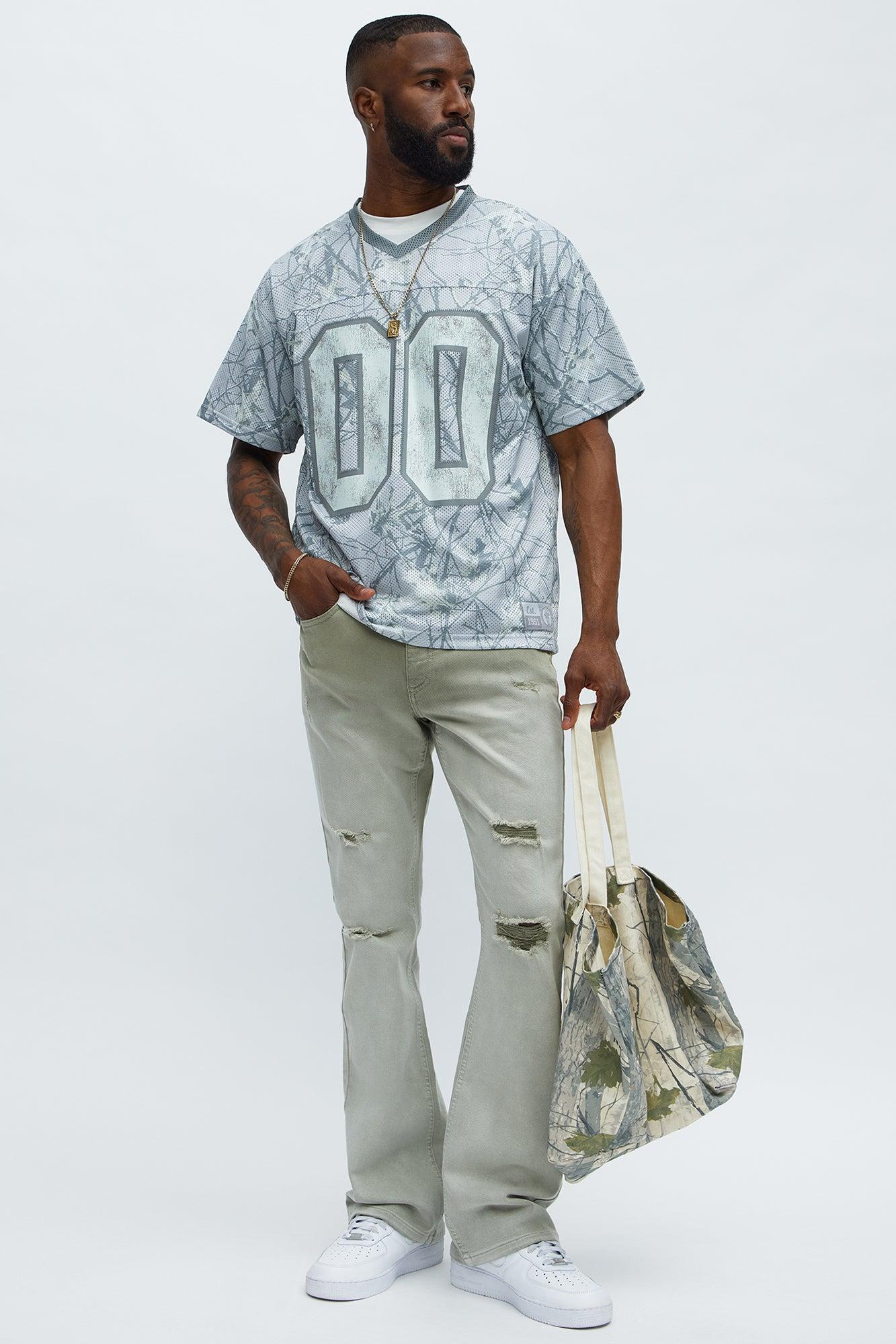 Stacked Skinny Flare Meet Me Halfway Ripped Jeans - Grey/combo Product Image