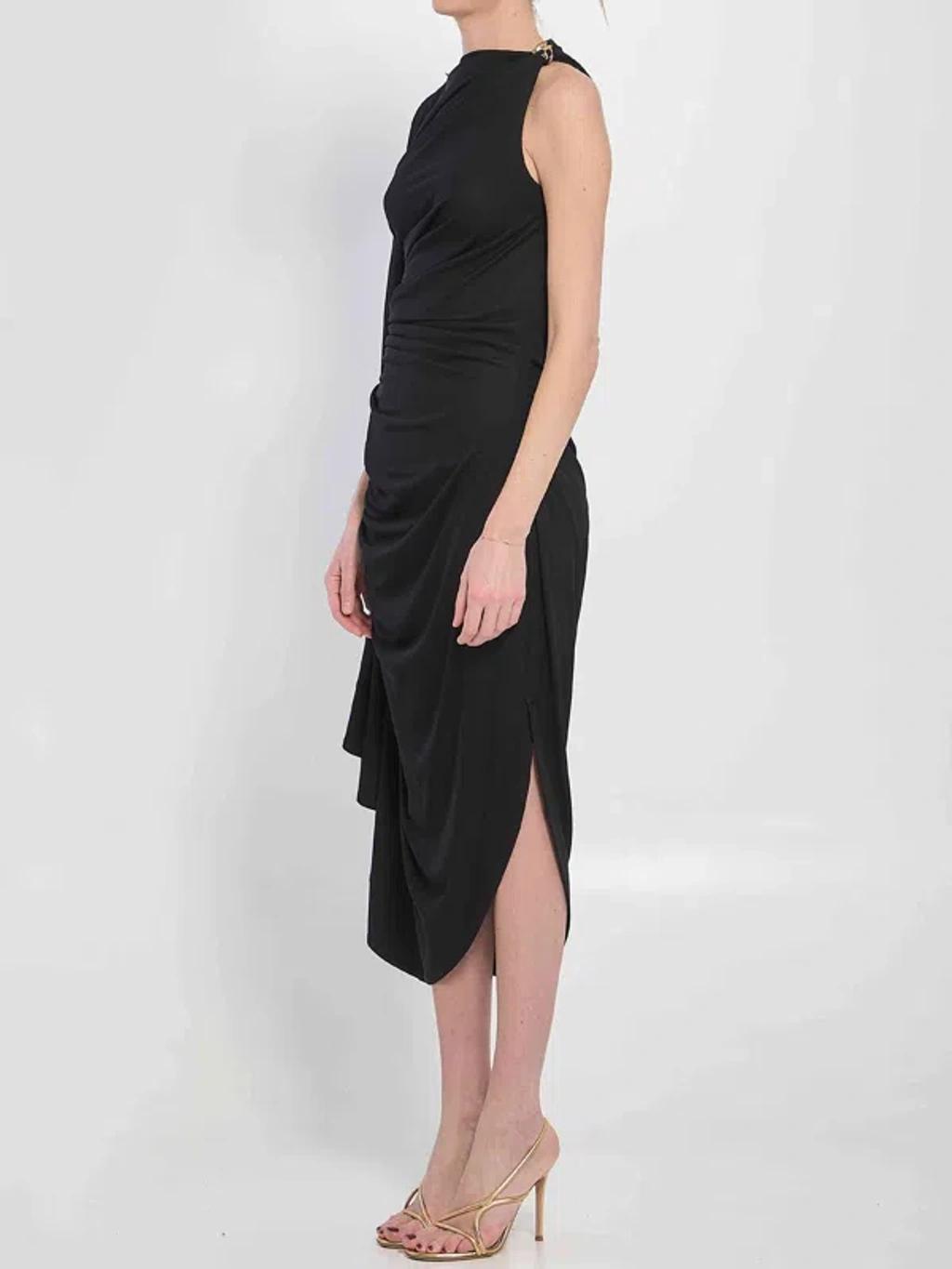 BOTTEGA VENETA Draped Dress In Black Product Image