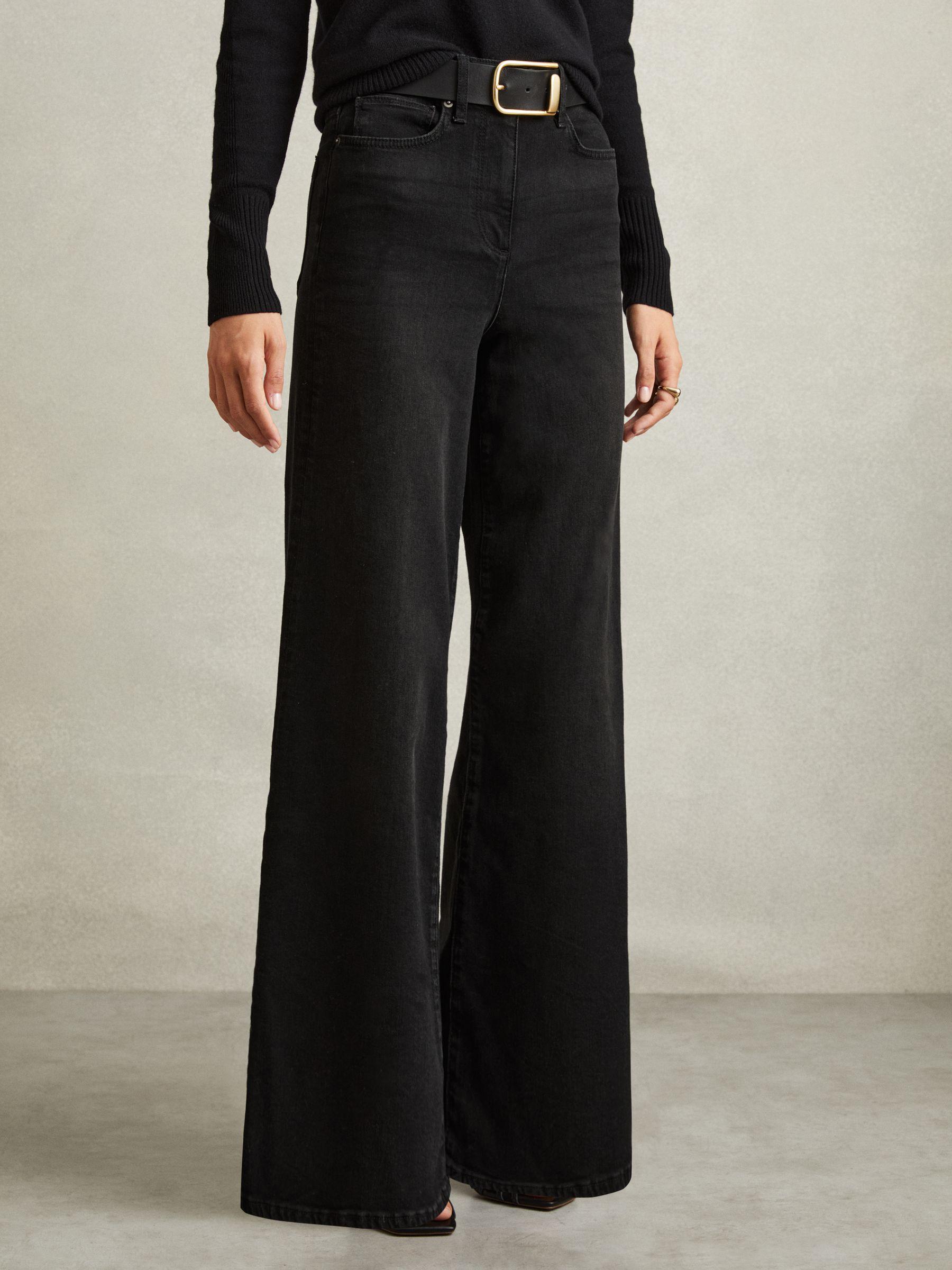 Palazzo Jeans in Black Product Image