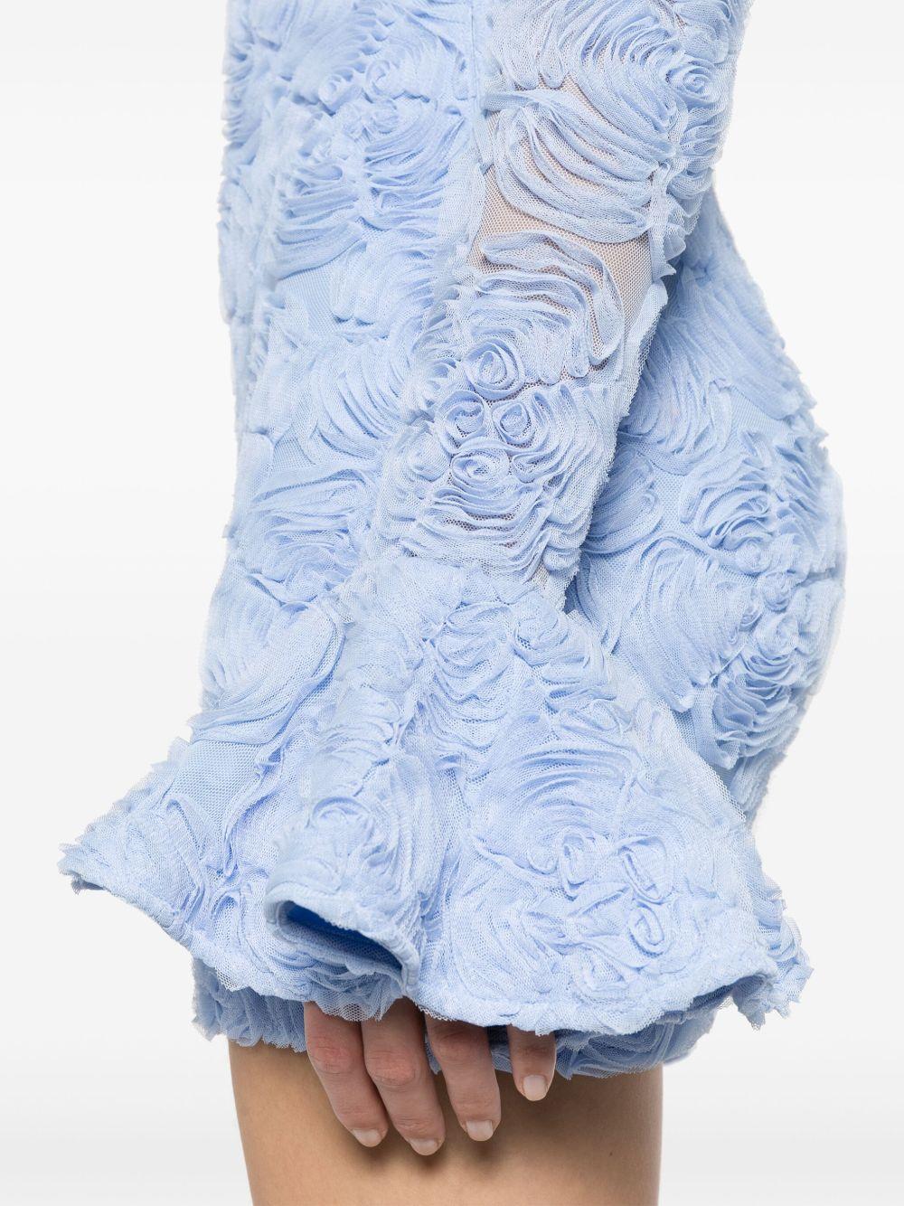 floral-appliqué mesh mini dress Product Image