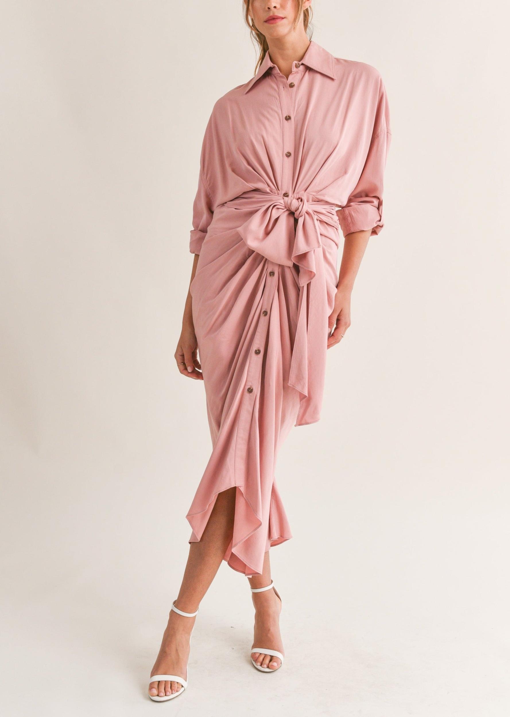 Elegant Shirt Midi Dress Product Image