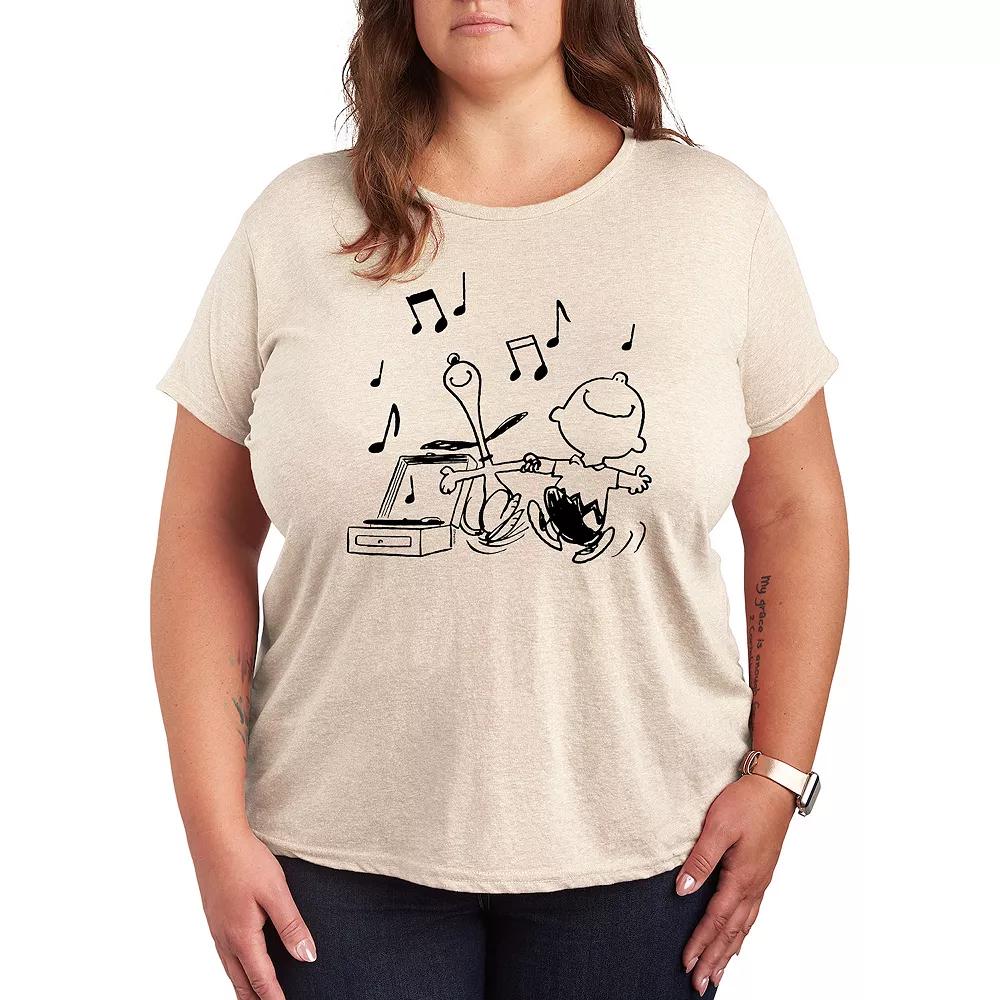 Plus Peanuts Snoopy & Charlie Brown Dancing Graphic Tee, Women's,  Product Image