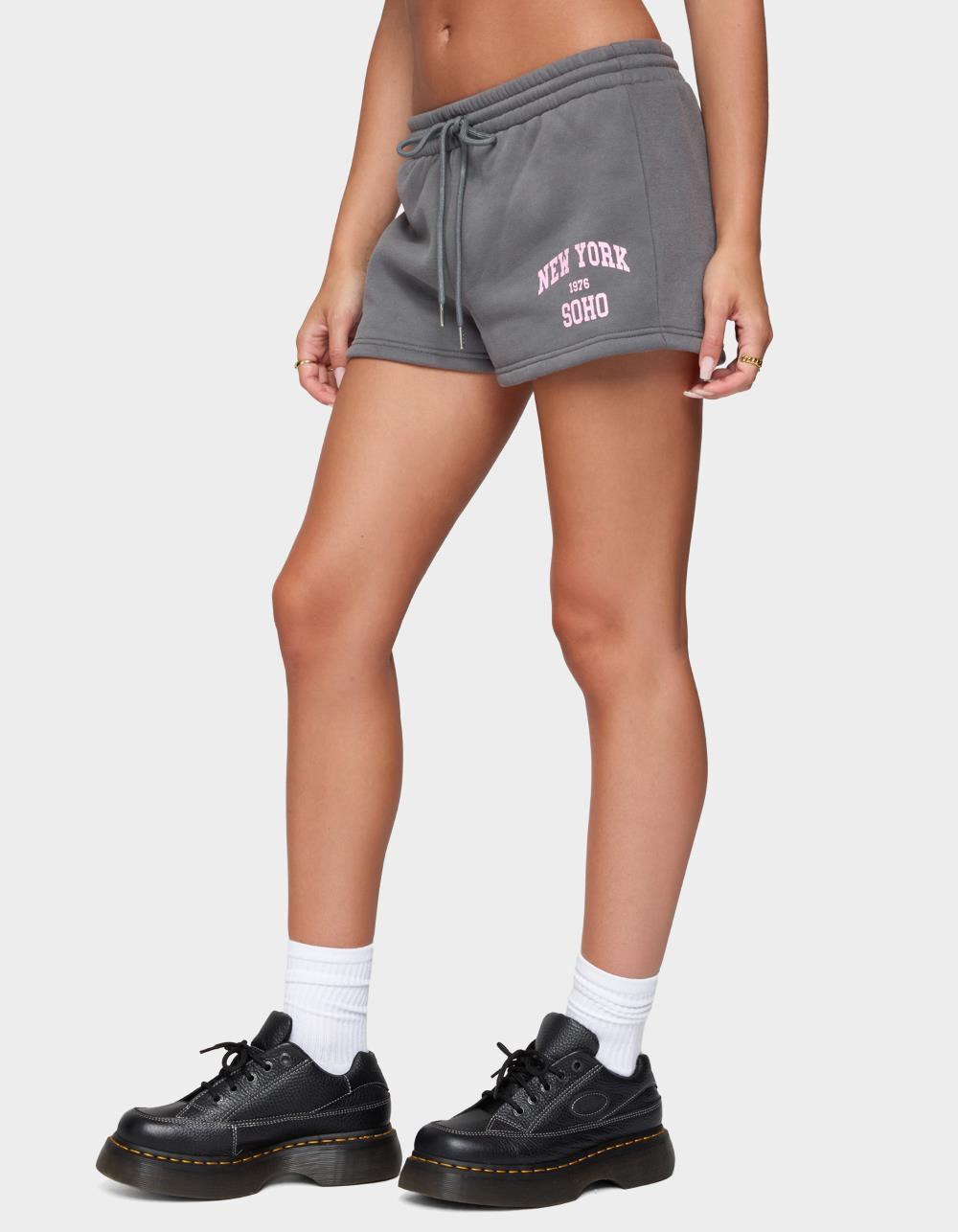 EDIKTED Soho 76 Sweat Shorts - GRAY Product Image