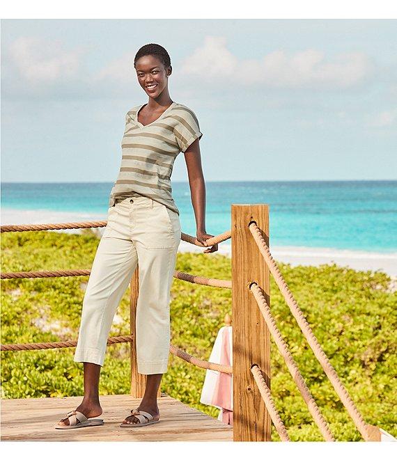 Tommy Bahama Boracay Stretch Sateen Cropped Wide Leg Pocketed Field Pants Product Image