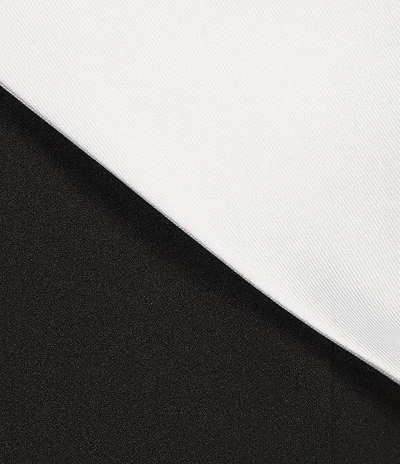 Betsy & Adam Satin Bow One Shoulder Scuba Crepe Sleeveless Mermaid Gown Product Image