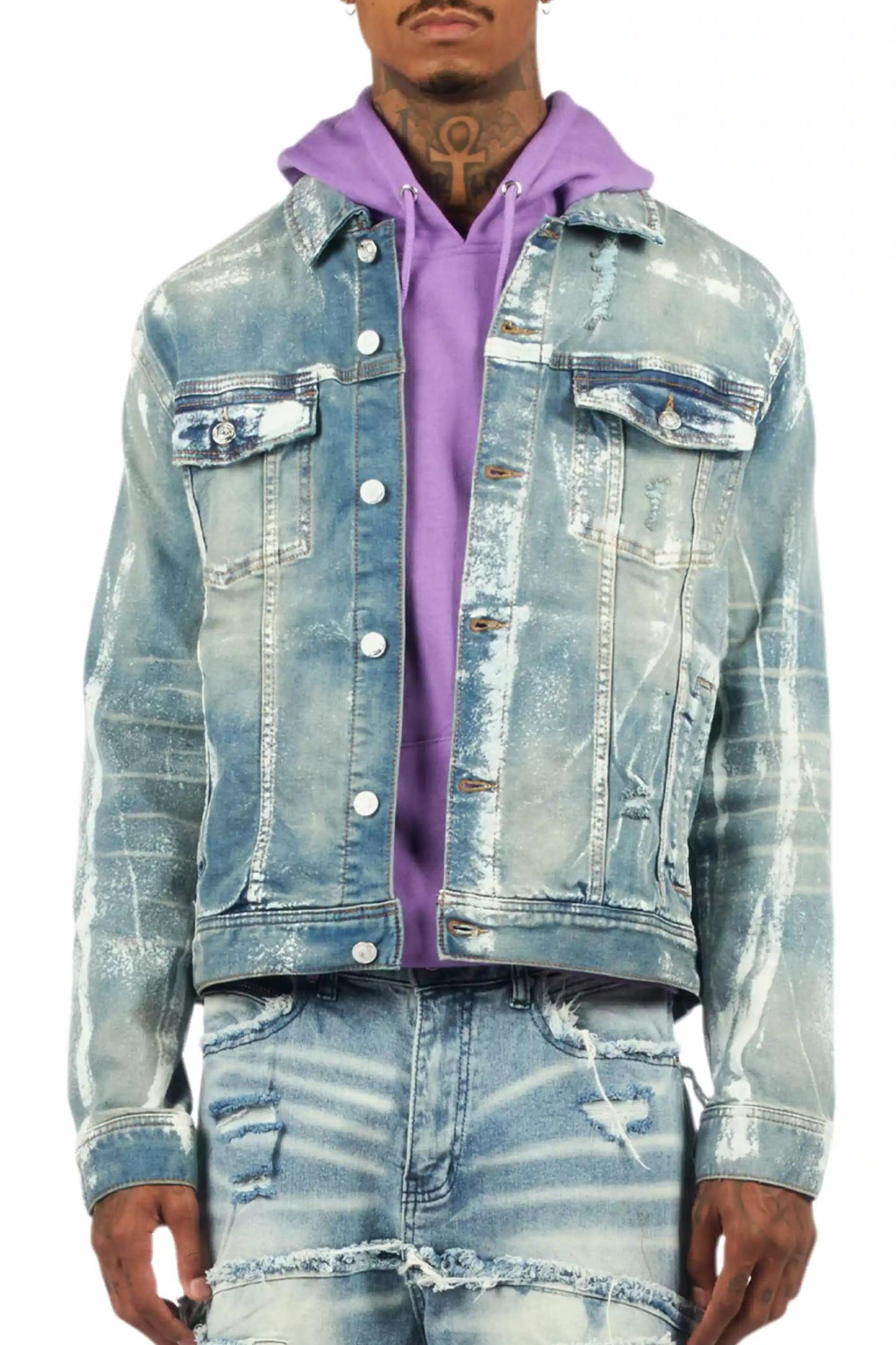 Ozzie Dark Blue Denim Jacket Male Product Image
