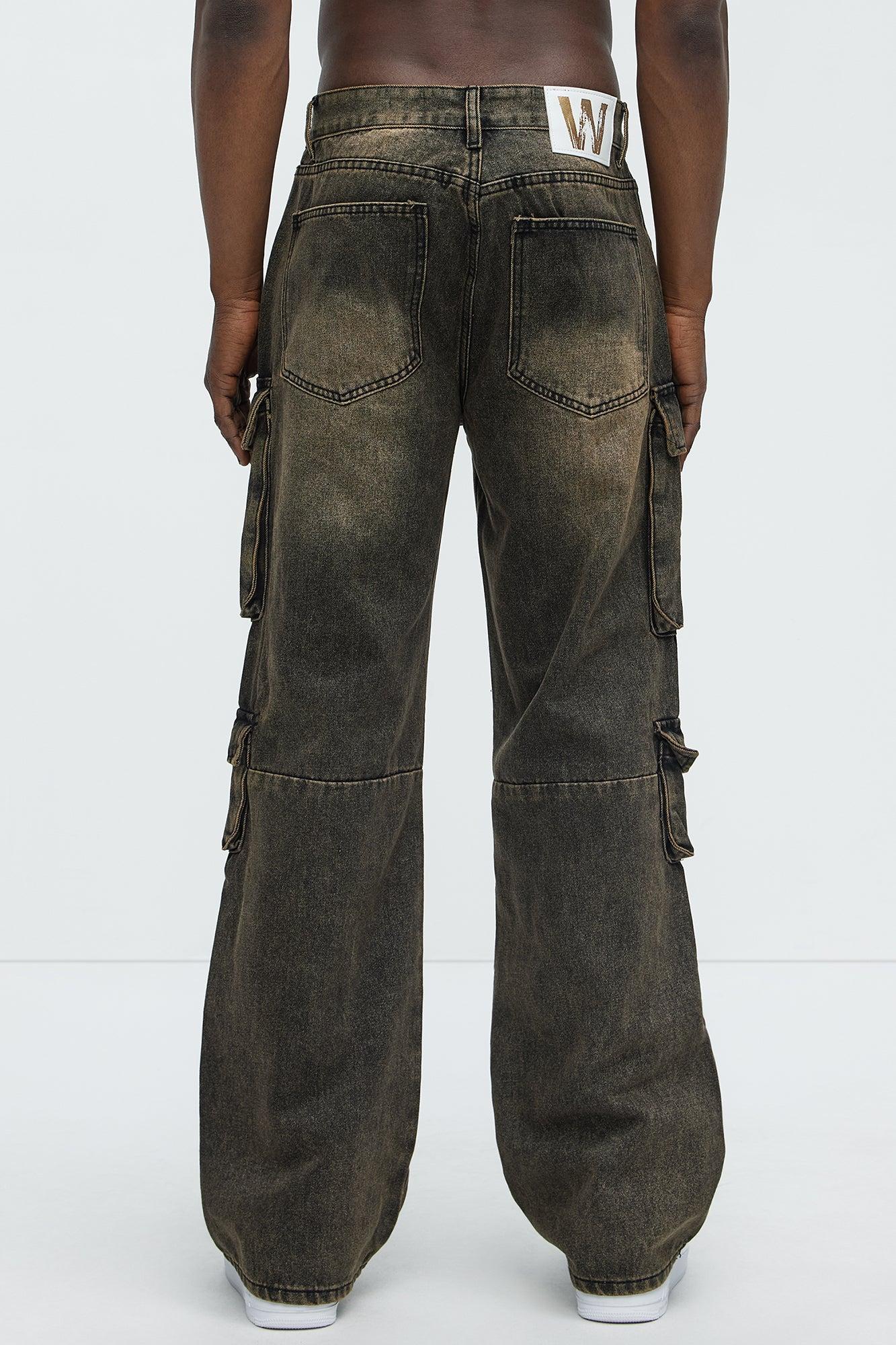 Baggy Mission Ready Cargo Jeans - Black Wash Product Image