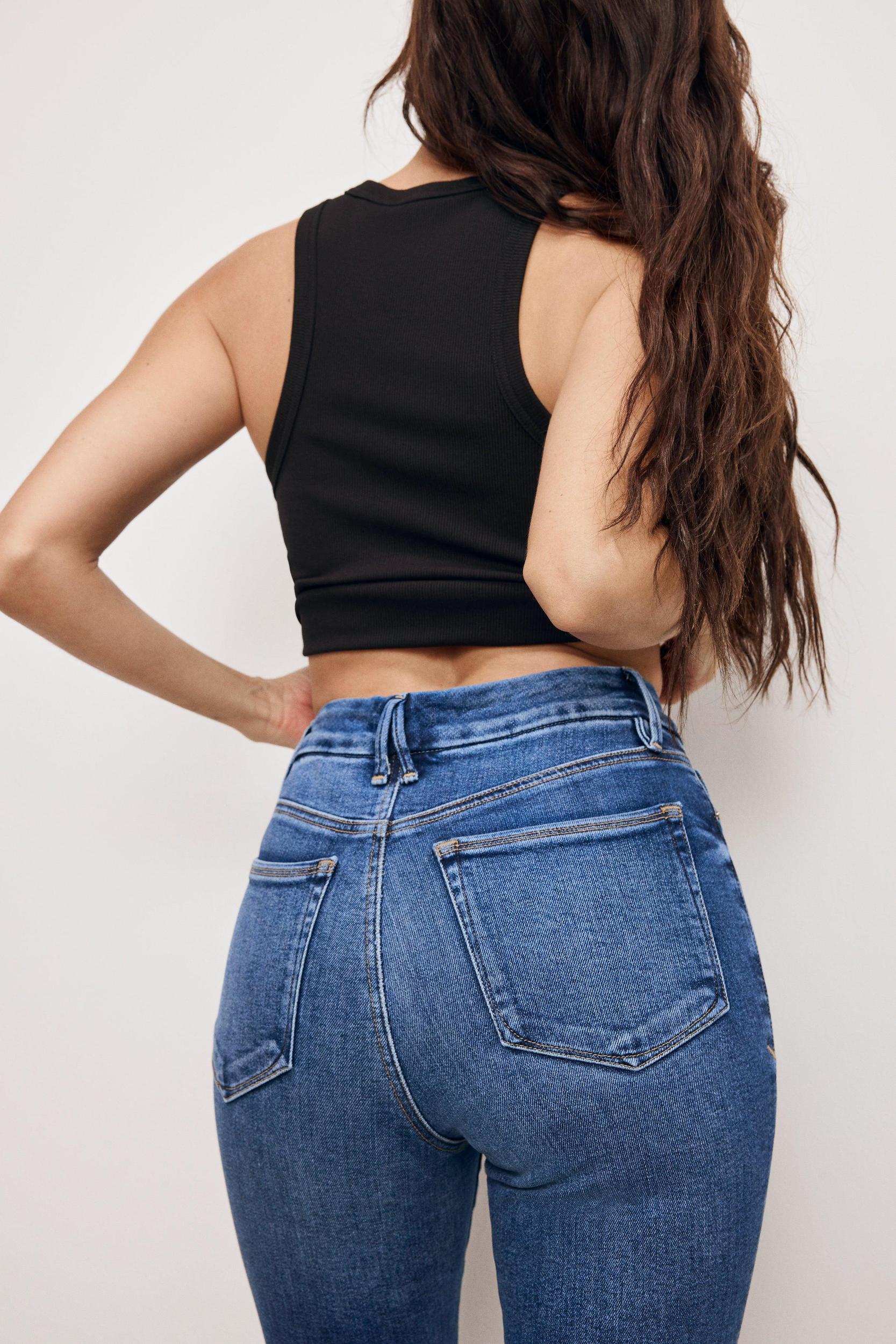 GOOD WAIST SKINNY COMPRESSION JEANS | INDIGO312 Product Image