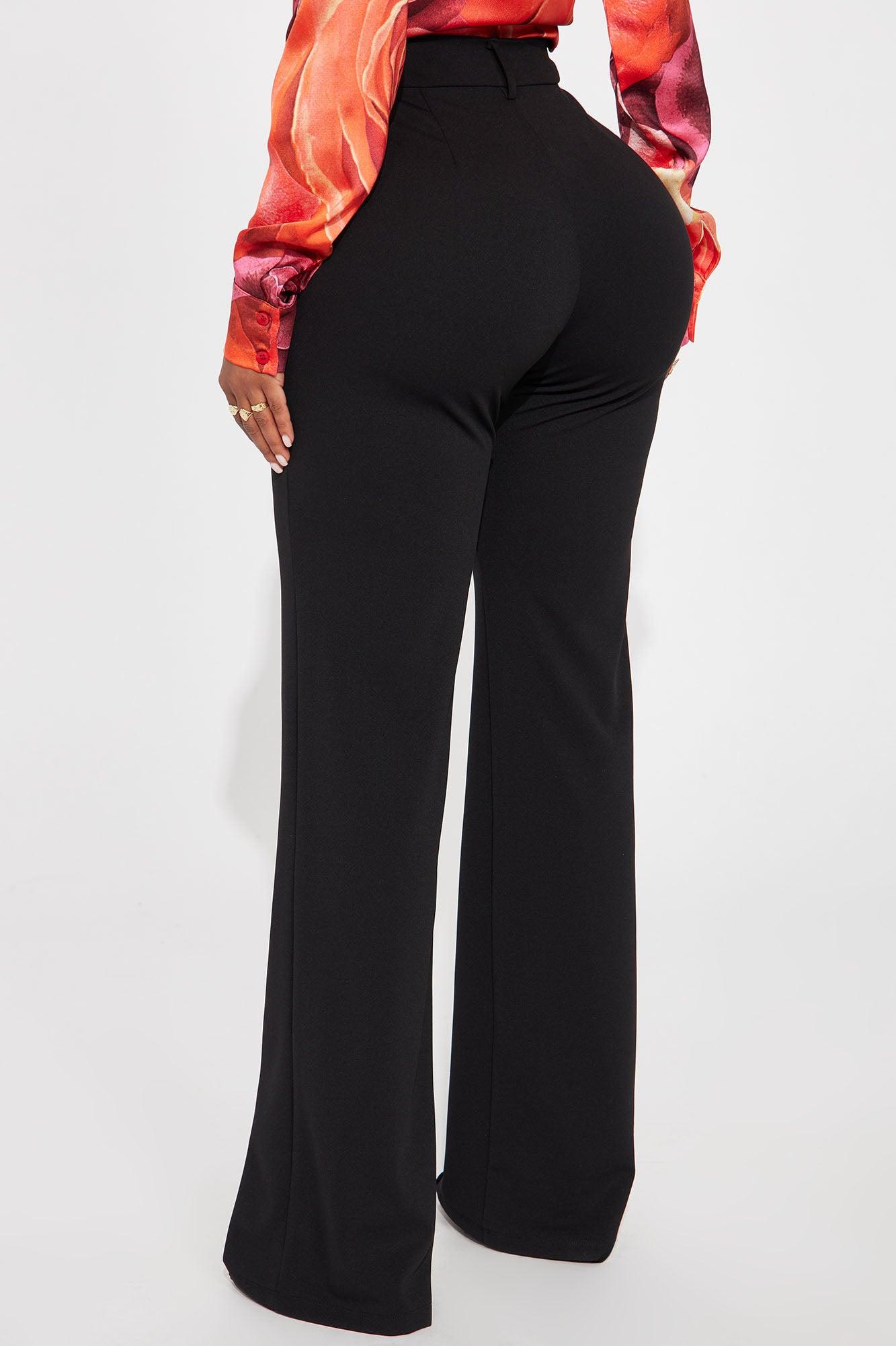 Heidi Wide Leg Trouser Pant - Black Product Image