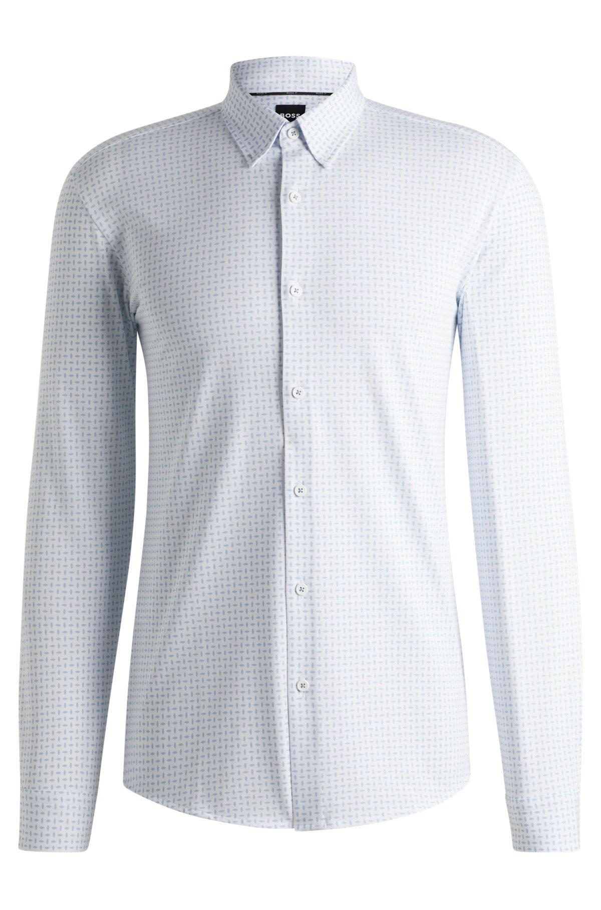 Slim-fit shirt in a printed cotton blend Product Image