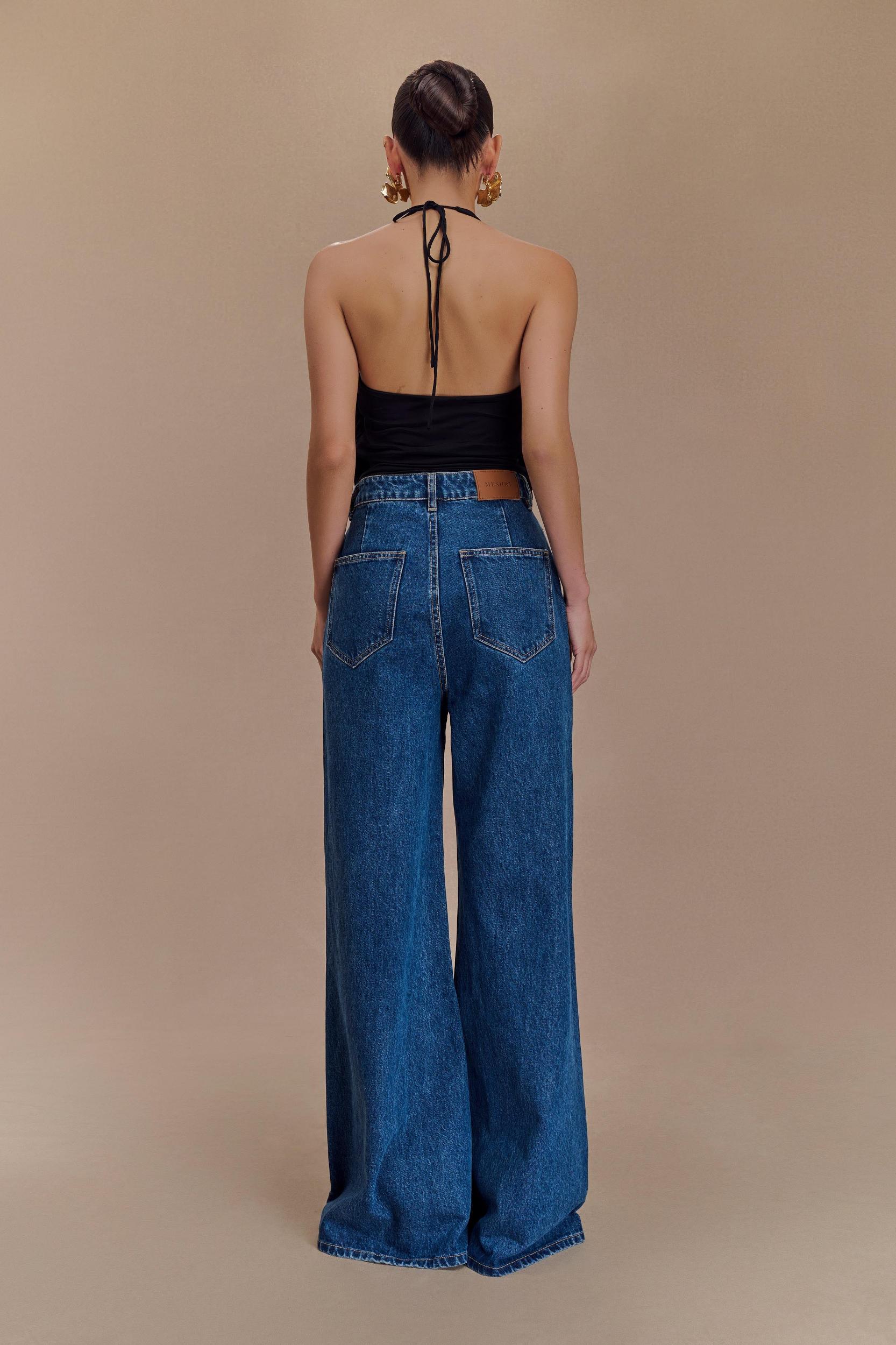 Tyla Draped Slinky Halter Top - Black Product Image