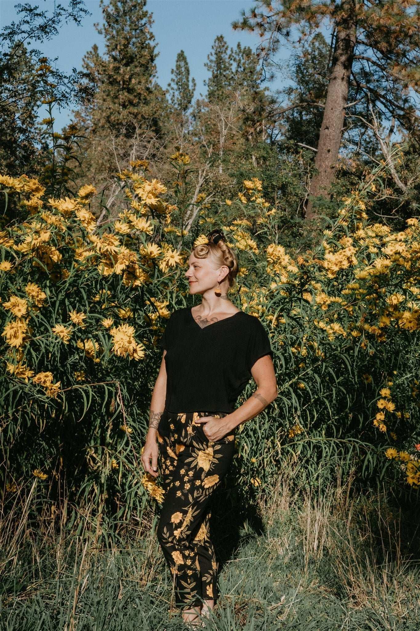 Perfect Pant in Black Marigold Product Image