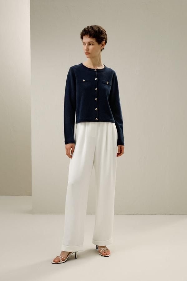 Merino Wool Golden Buttons Cardigan Product Image