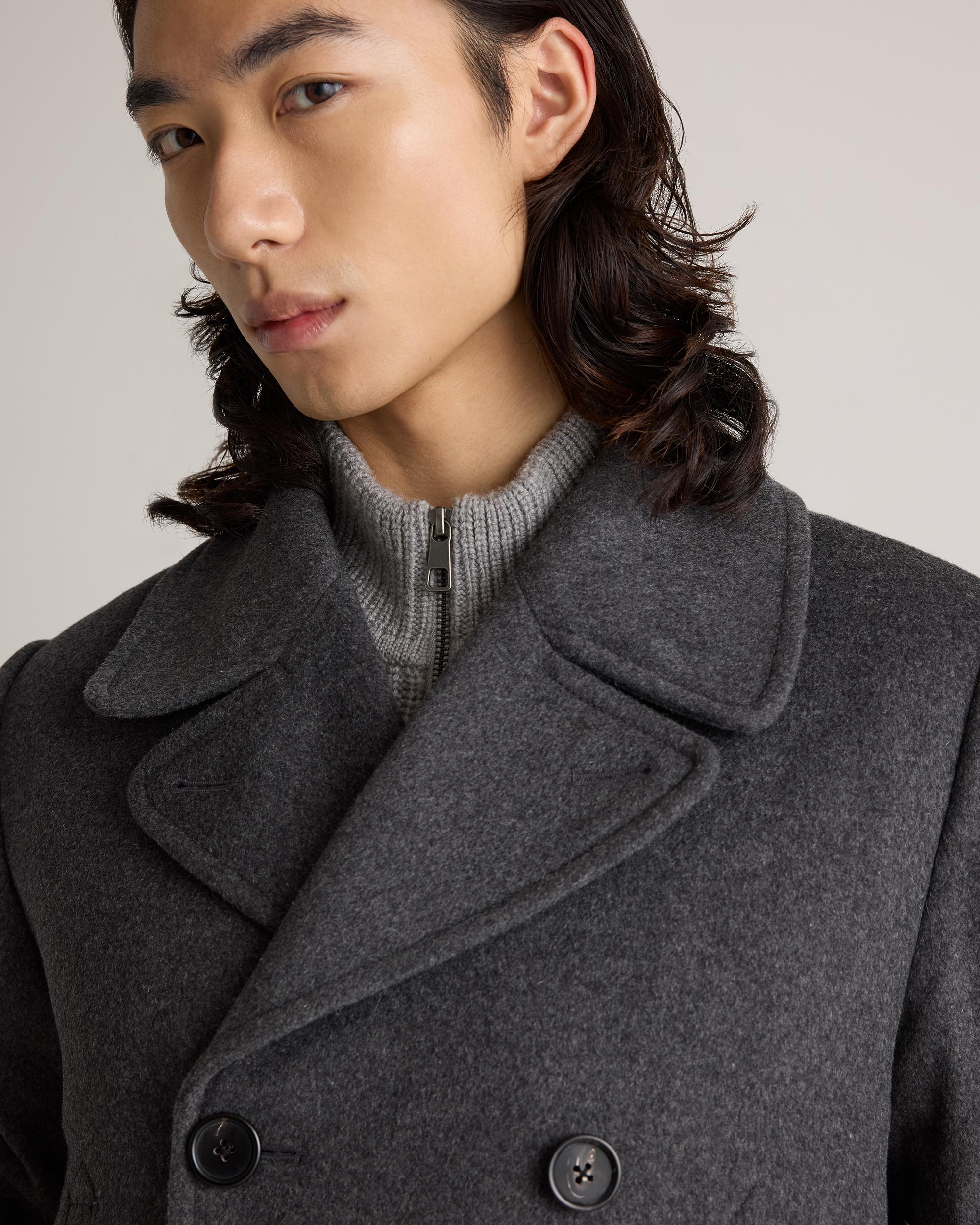 Quince | Men's Italian Wool Double-Breasted Officer Topcoat Wool/Nylon Product Image