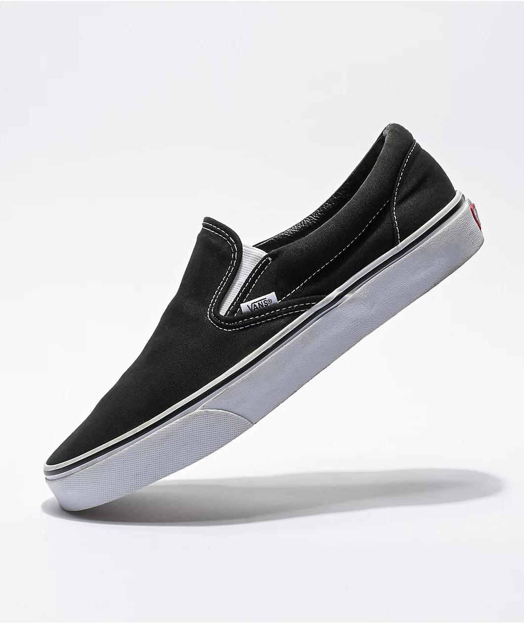 Vans Classic Slip On Black & White Shoes Product Image