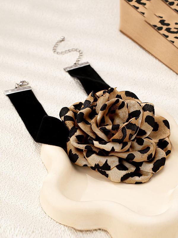 Flower Shape Leopard Necklaces Accessories Product Image