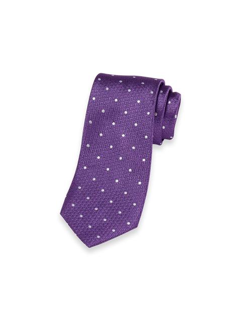 Dot Woven Silk Tie - Purple Product Image