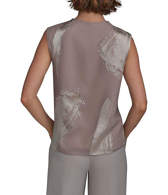 Donna Karan Burnout Gathered Shoulder Sleeveless top Product Image