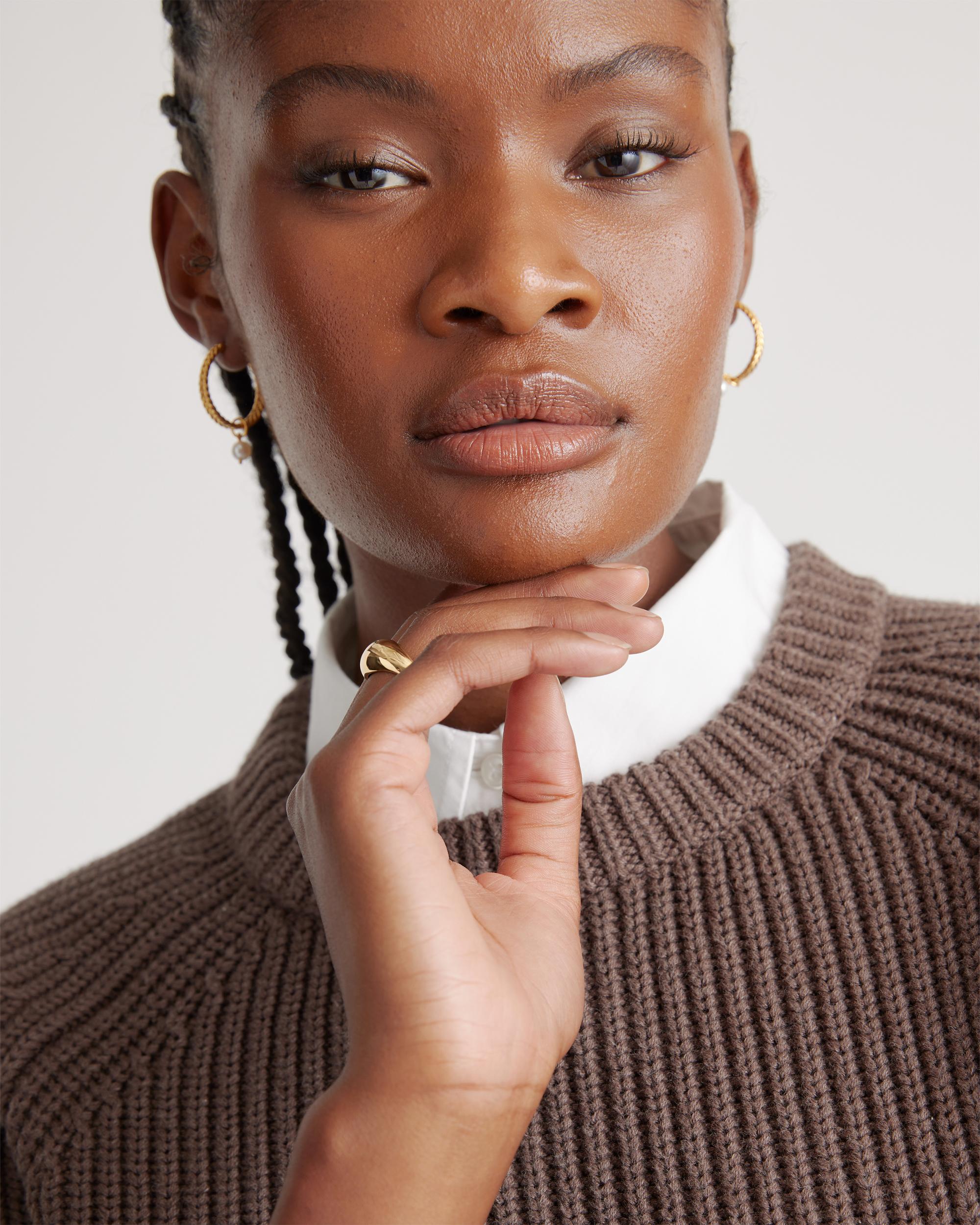 Quince | Women's Fisherman Crew Sweater Size XS, Organic Cotton Product Image