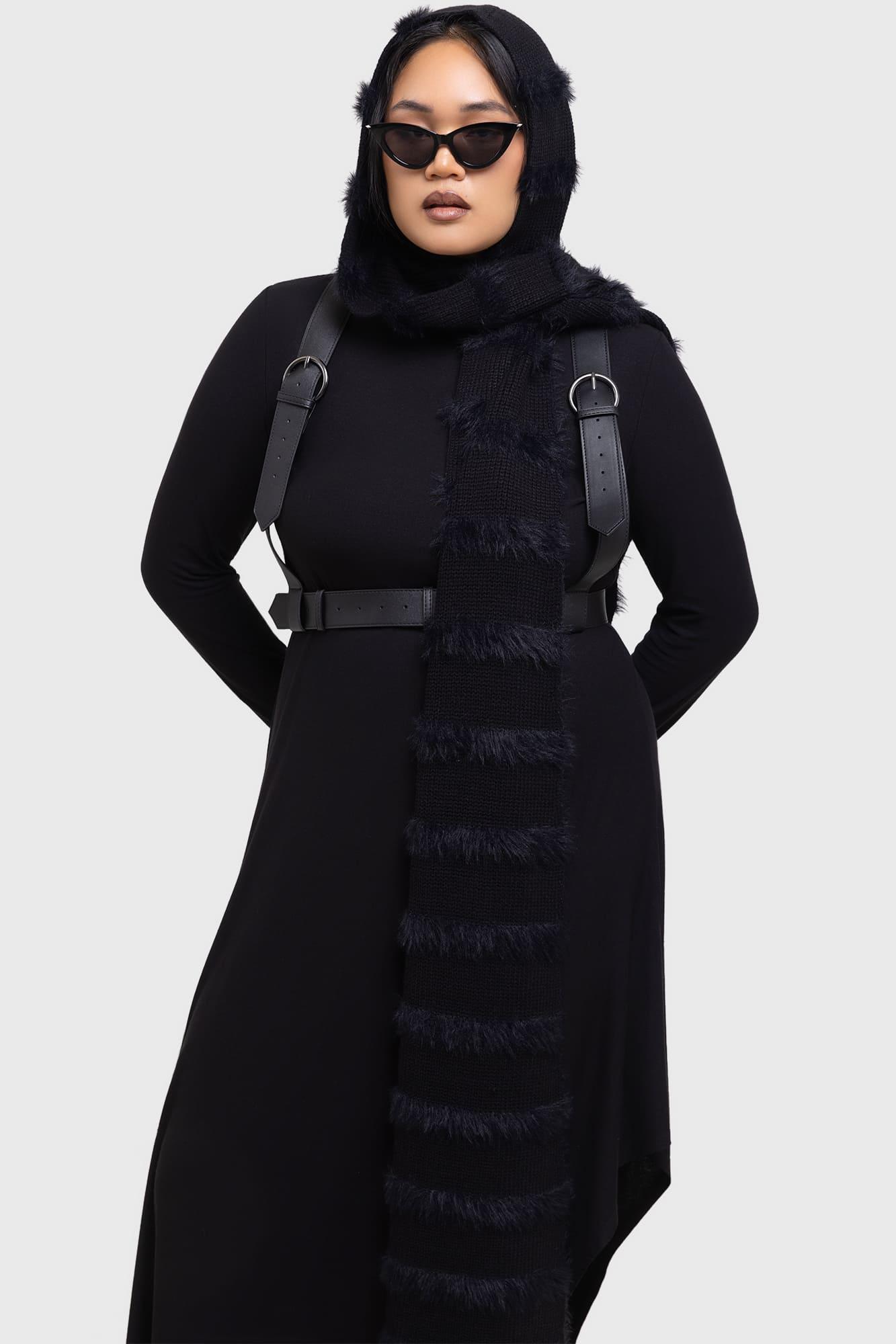 Striped Night Hooded Scarf Female Product Image