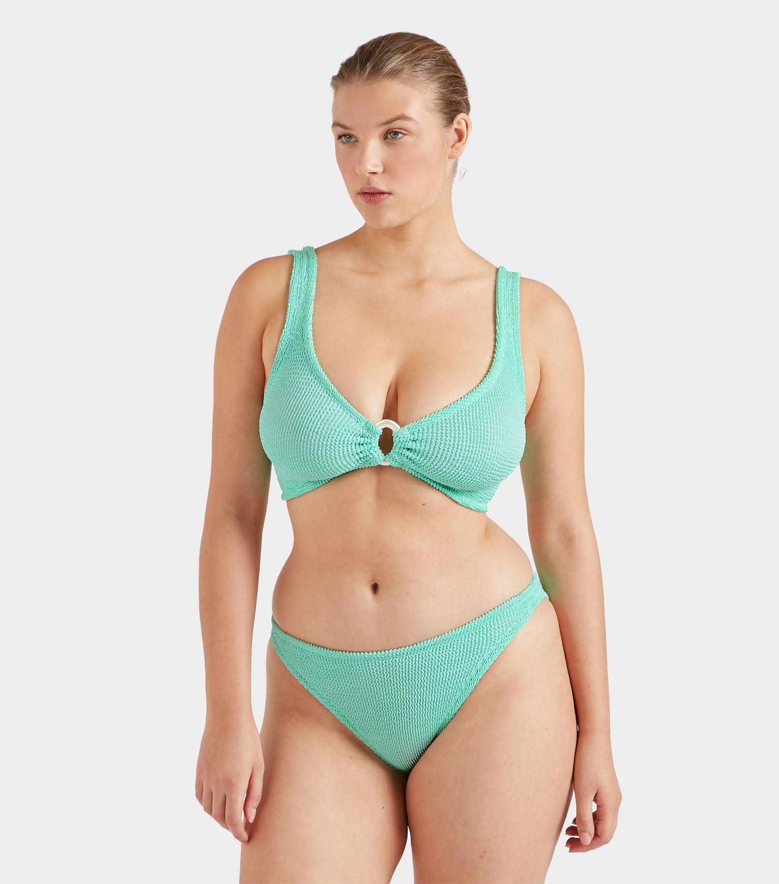 Julia Bikini With Pearly Hoop - Metallic Mint Product Image