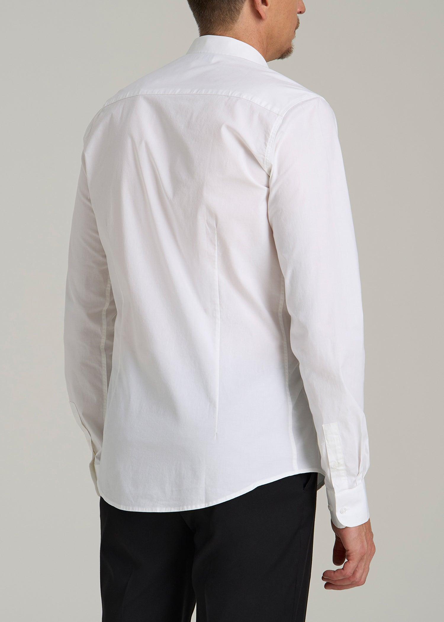 Oskar Button-Up Dress Shirt for Tall Men in Bright White Male Product Image