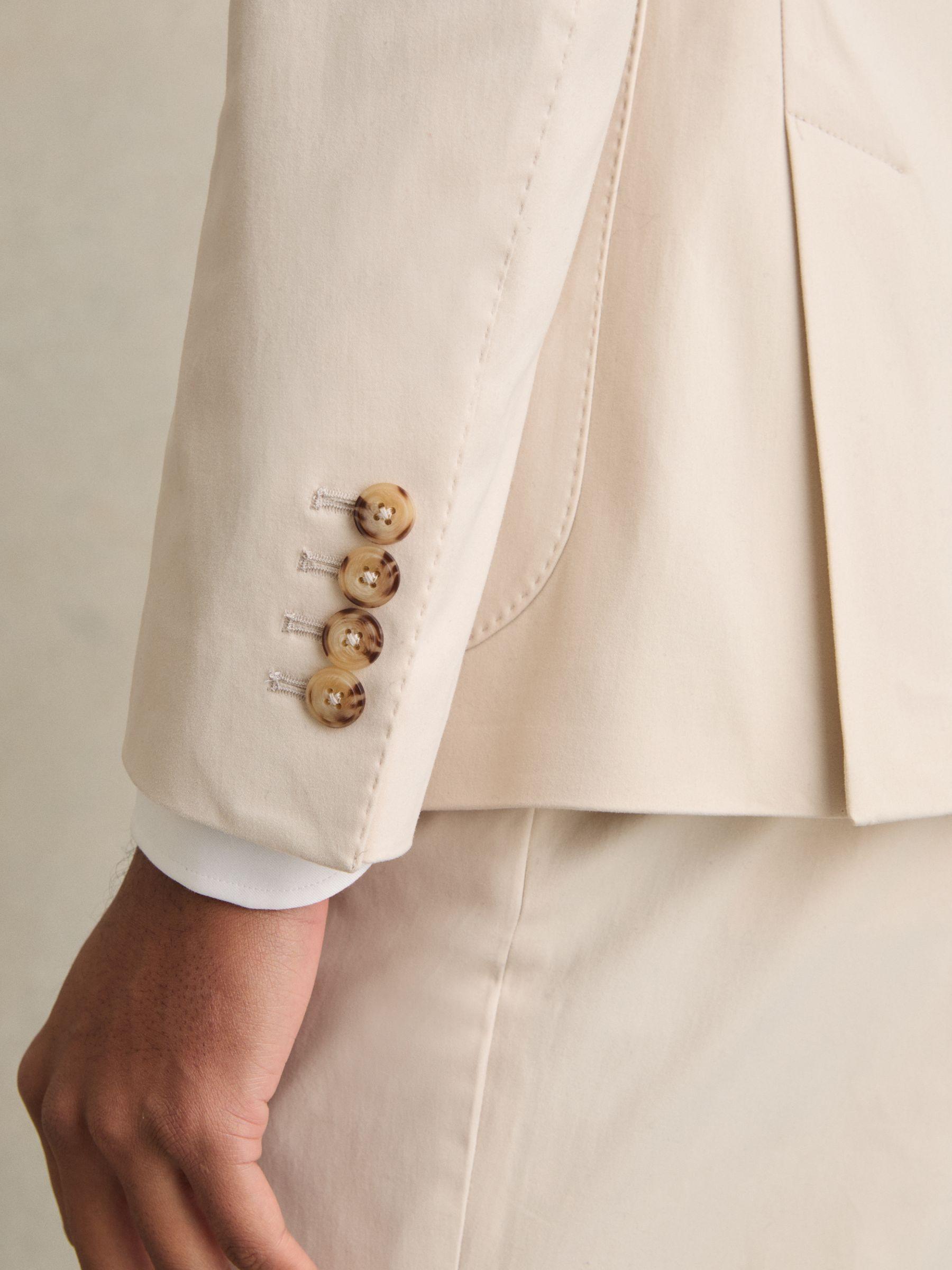 Slim-Fit Single-Breasted Suit Blazer in Stone Product Image