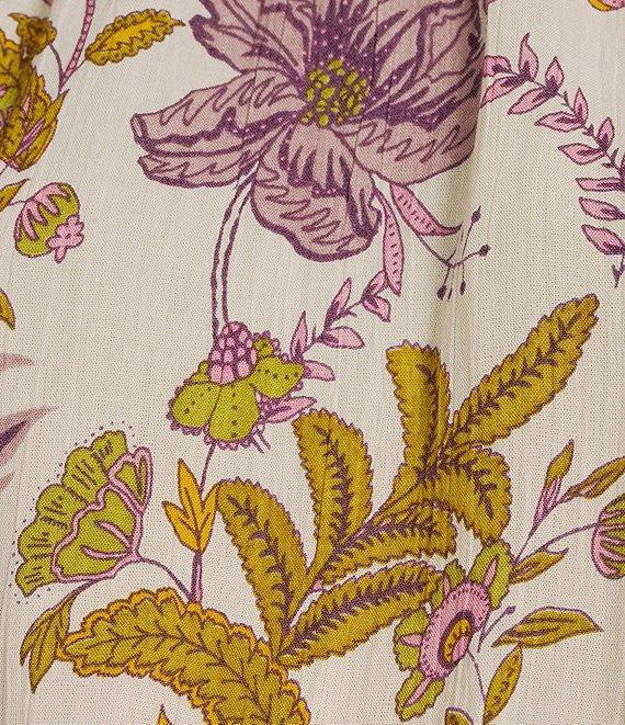 Angie Floral Print Mock Neck Coordinating Sleeveless Top Product Image