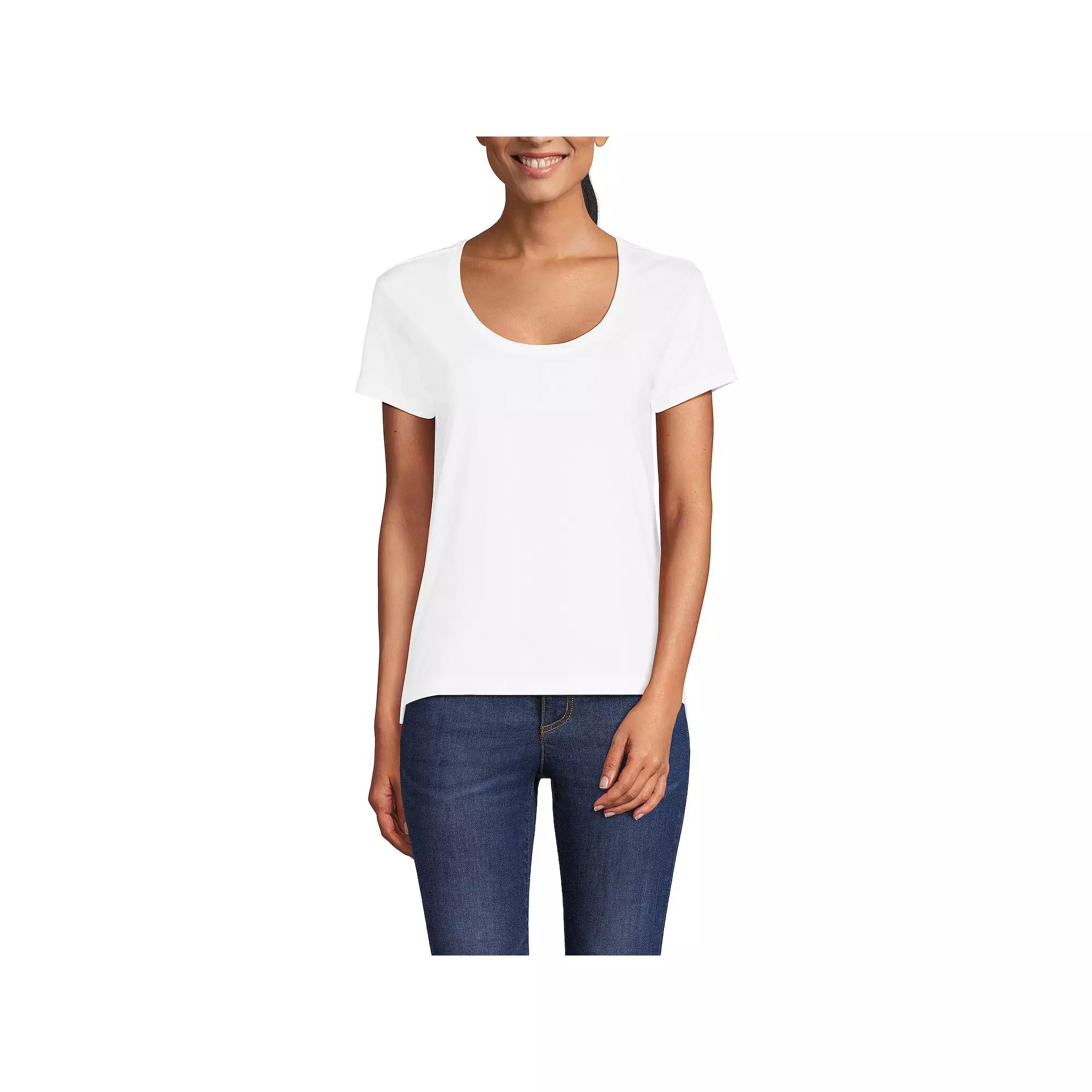 Women's Lands' End Short Sleeve Scoop Neck T-Shirt,  Product Image