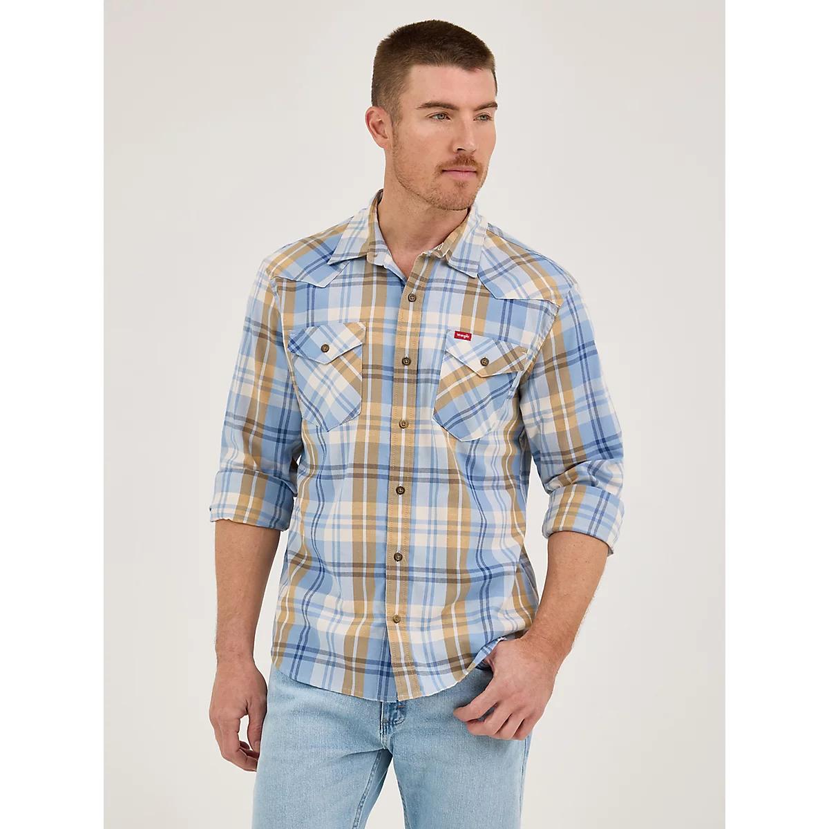 Men's Plaid Broken Twill Shirt Mustard Product Image