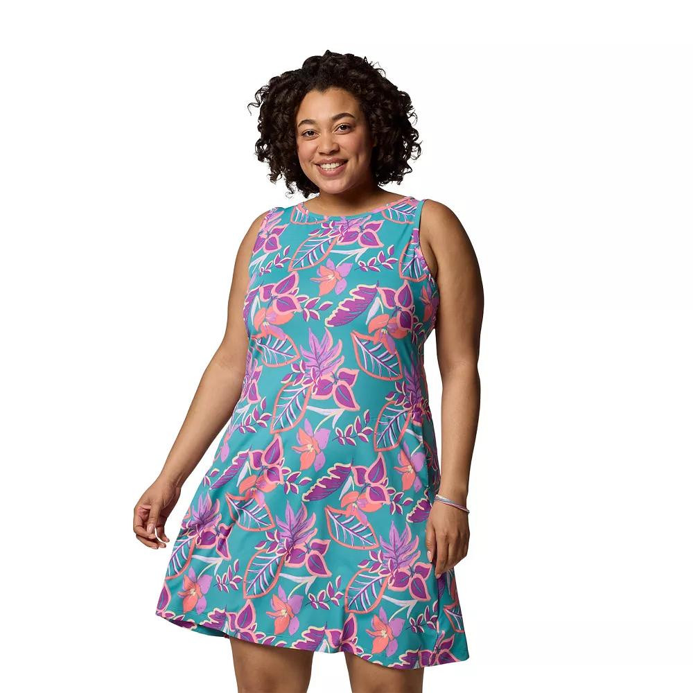Plus Size Columbia Chill River Print UPF 50 Moisture-Wicking Active Dress, Women's, Size: 1XL, Pink Pasteled Product Image