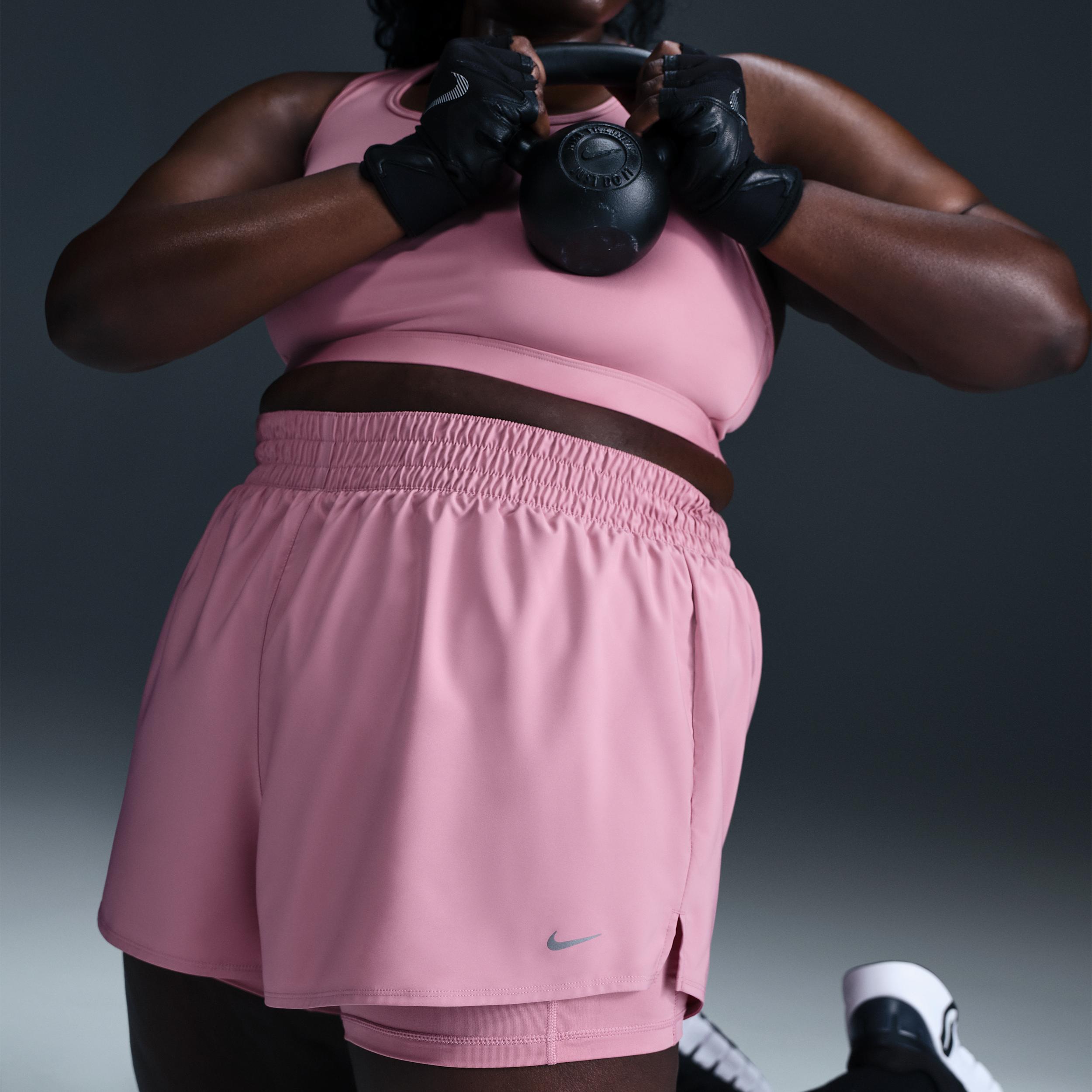 Nike Women's Dri-FIT One High-Waisted 3" 2-in-1 Shorts (Plus Size) Product Image