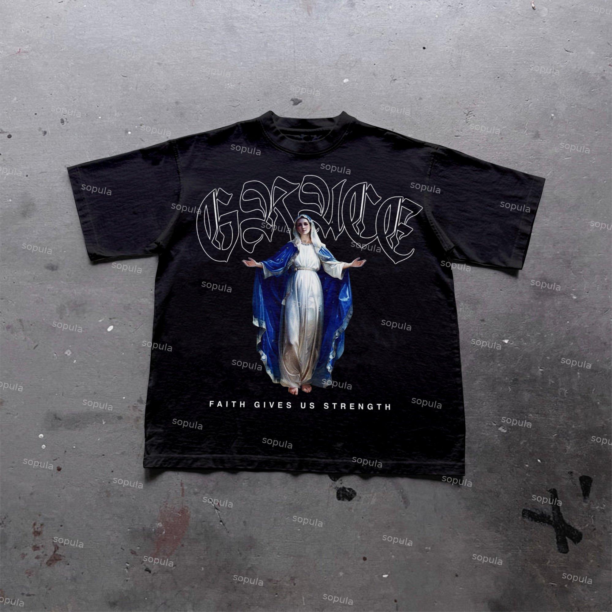 Sopula Sister Grace Faith Gothic Alphabet Graphic T-Shirt Product Image