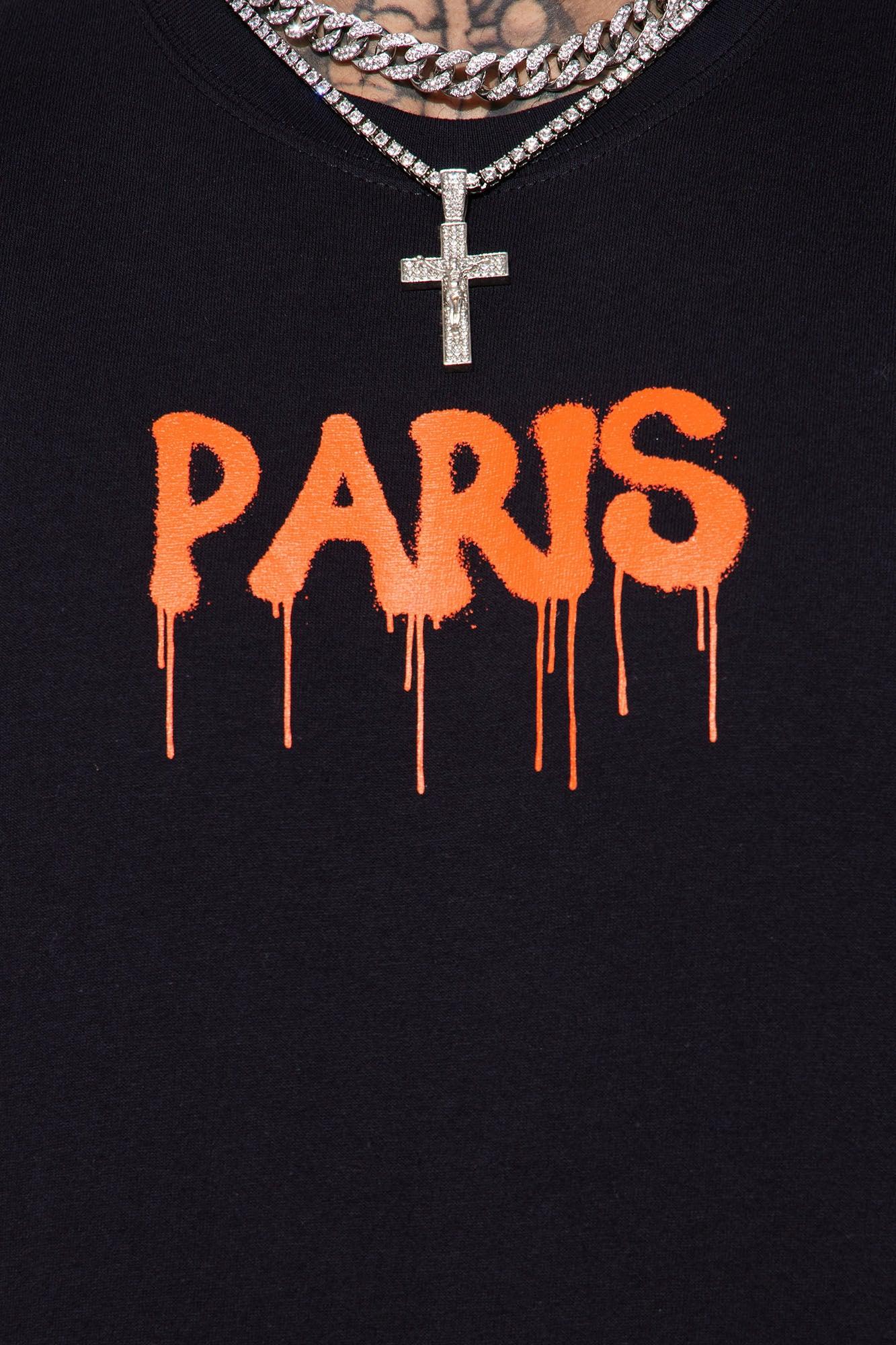 Paris Drip Short Sleeve Tee - Black Product Image