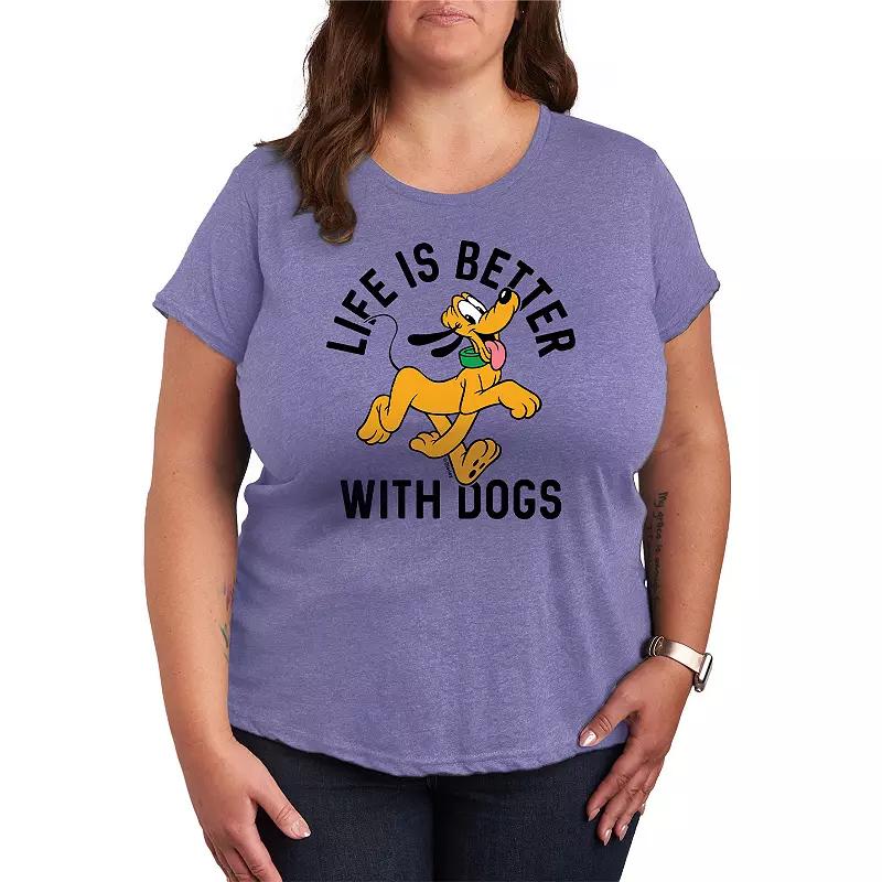 Disney's Pluto Plus Life Is Better With Dogs Graphic Tee, Women's,  Product Image